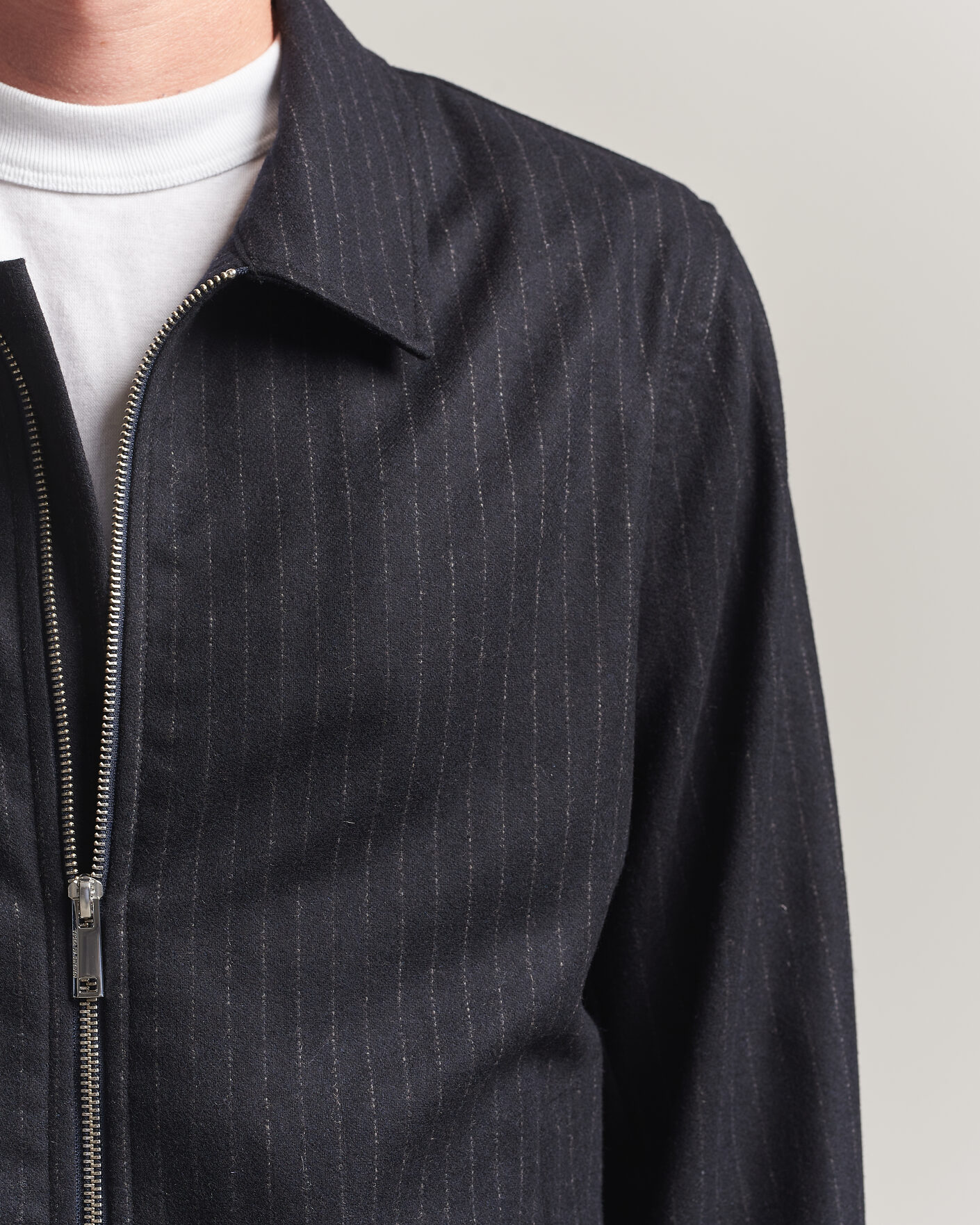 Heren | Jassen | Tiger of Sweden | Barnaby Wool Pinstriped Shirt Jacket Blue Function