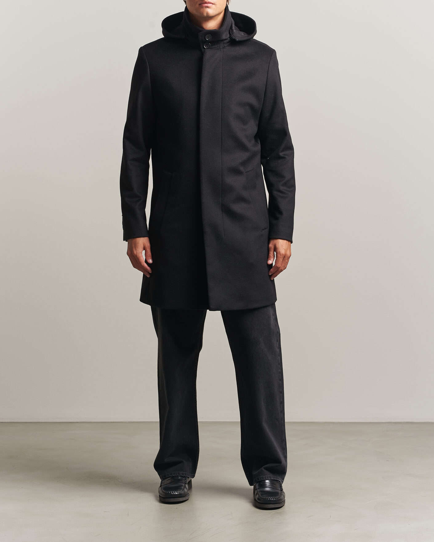 Homme | Manteaux Et Vestes | Tiger of Sweden | Aleric Wool/Cashmere Hooded Coat Black
