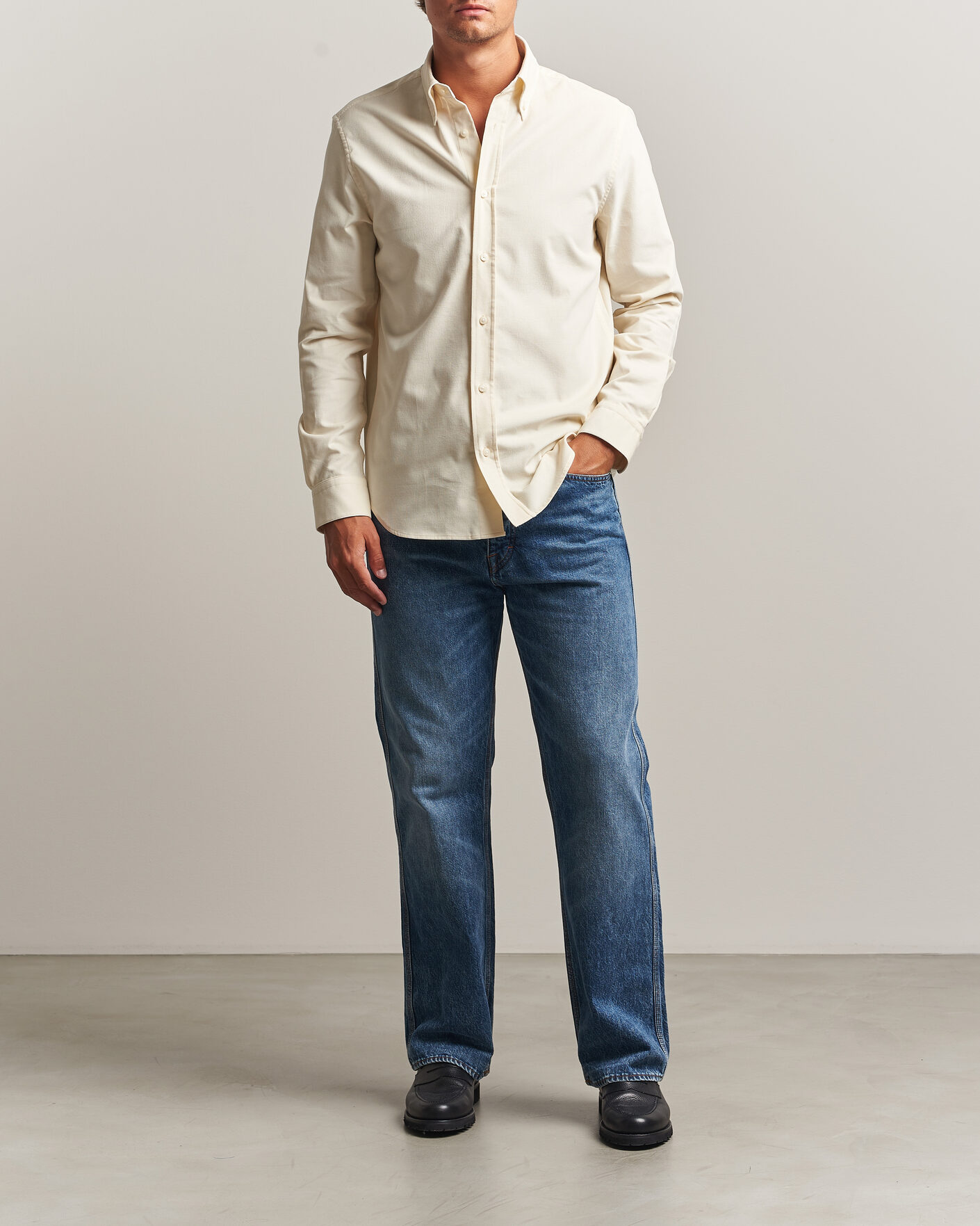 Homme | Chemises | Tiger of Sweden | Bjorn Corduroy Shirt Cream White