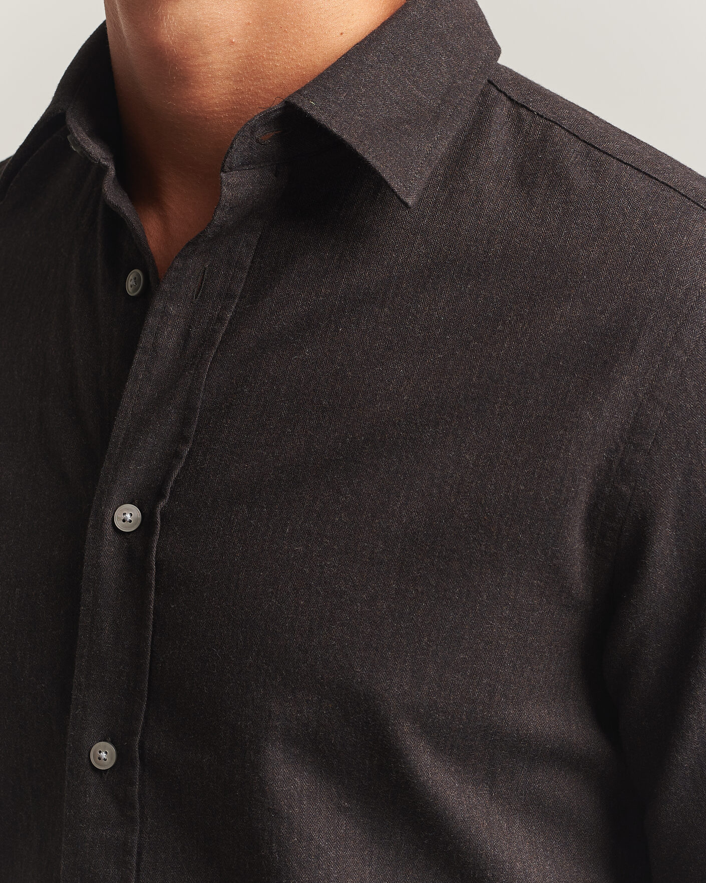 Heren | Overhemden | Tiger of Sweden | Bjorn Brushed Cotton Shirt Espresso