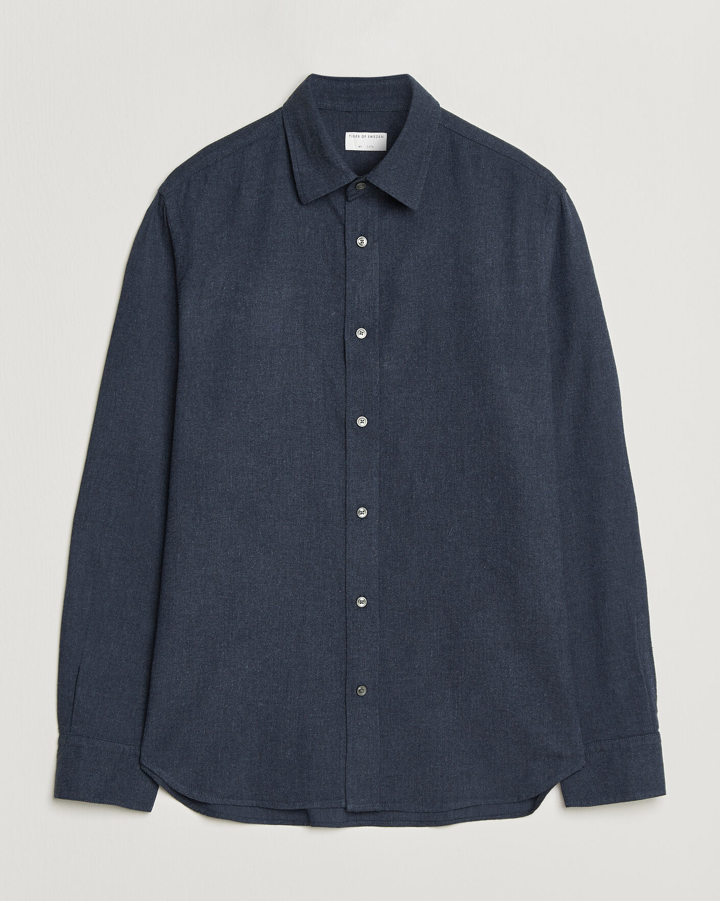 Homme | Chemises | Tiger of Sweden | Bjorn Brushed Cotton Shirt Steel Blue