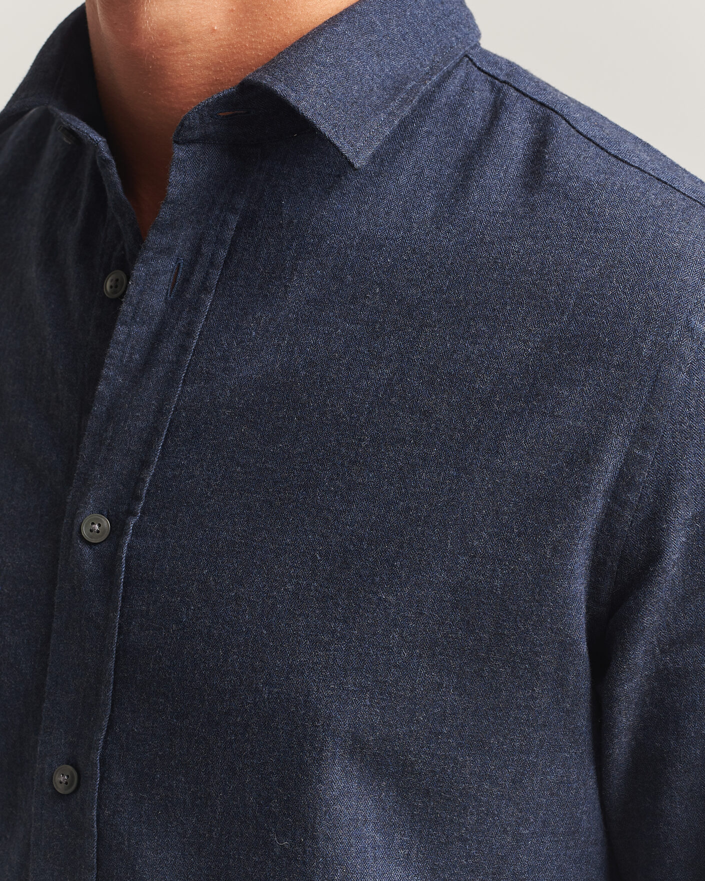 Homme | Chemises | Tiger of Sweden | Bjorn Brushed Cotton Shirt Steel Blue