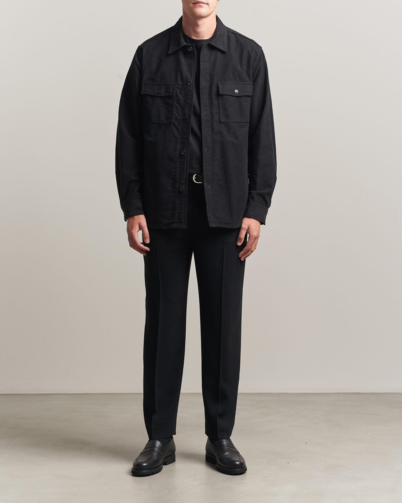 Heren | Overhemden | Tiger of Sweden | Bishop Cotton Overshirt Black