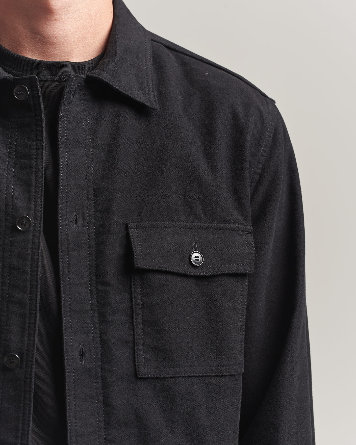 Heren | Overhemden | Tiger of Sweden | Bishop Cotton Overshirt Black