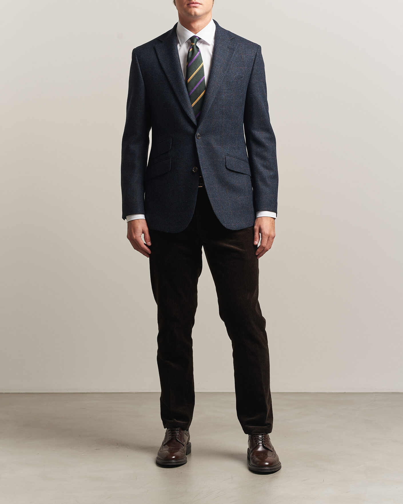 Homme | Blazers | Walker Slater | Edward Lambswool Windowpane Blazer Navy