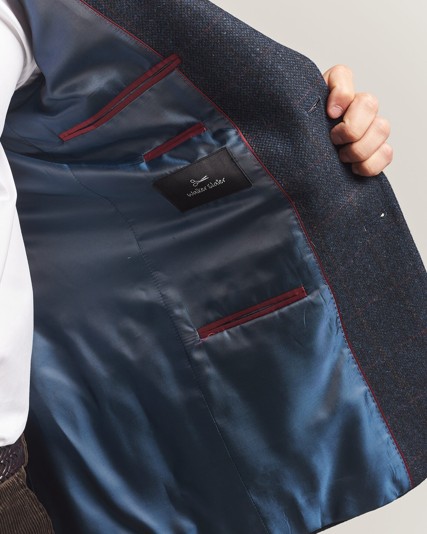 Homme | Blazers | Walker Slater | Edward Lambswool Windowpane Blazer Navy