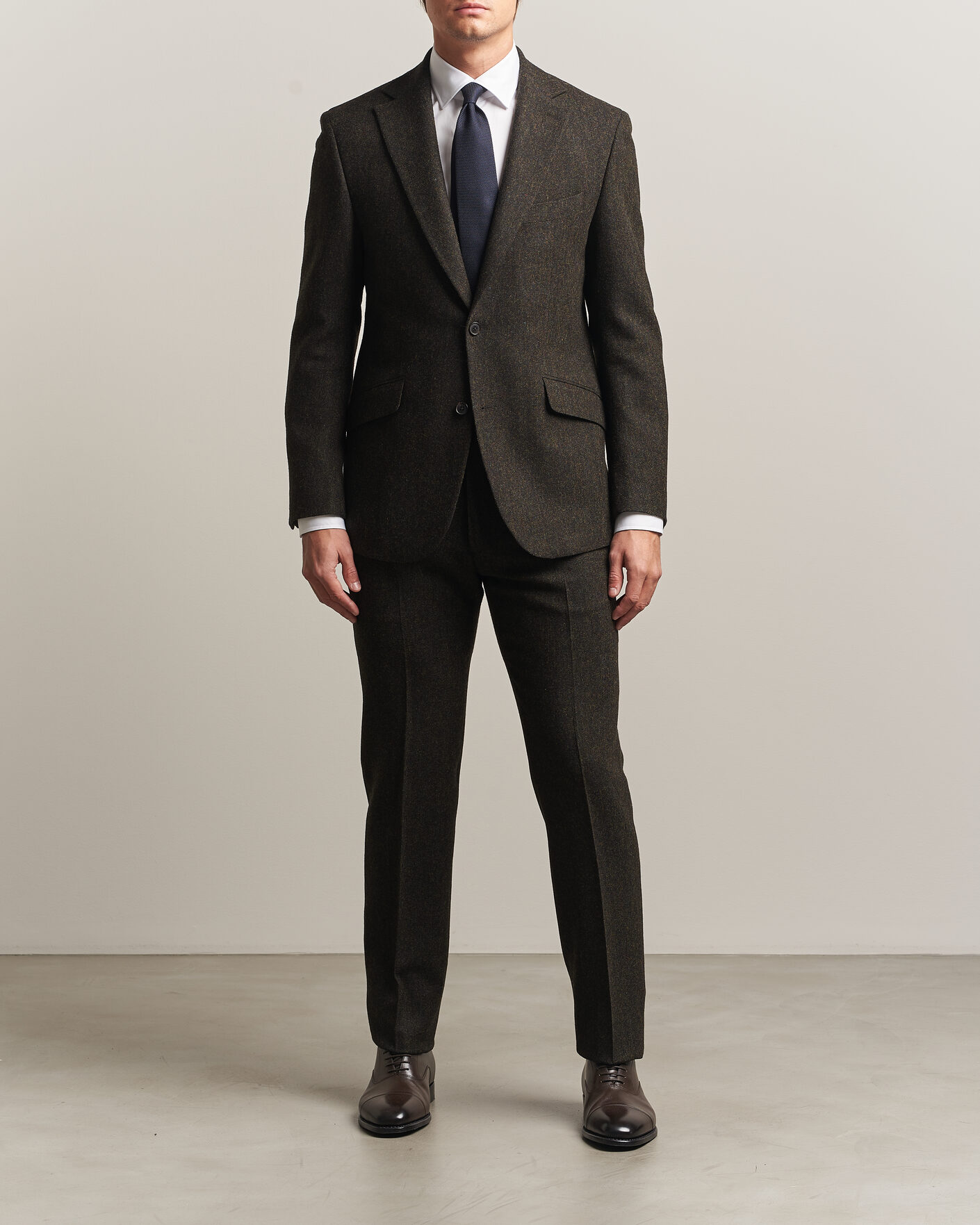 Homme | Pantalons | Walker Slater | Edward Shetland Wool Donegal Trousers Brown