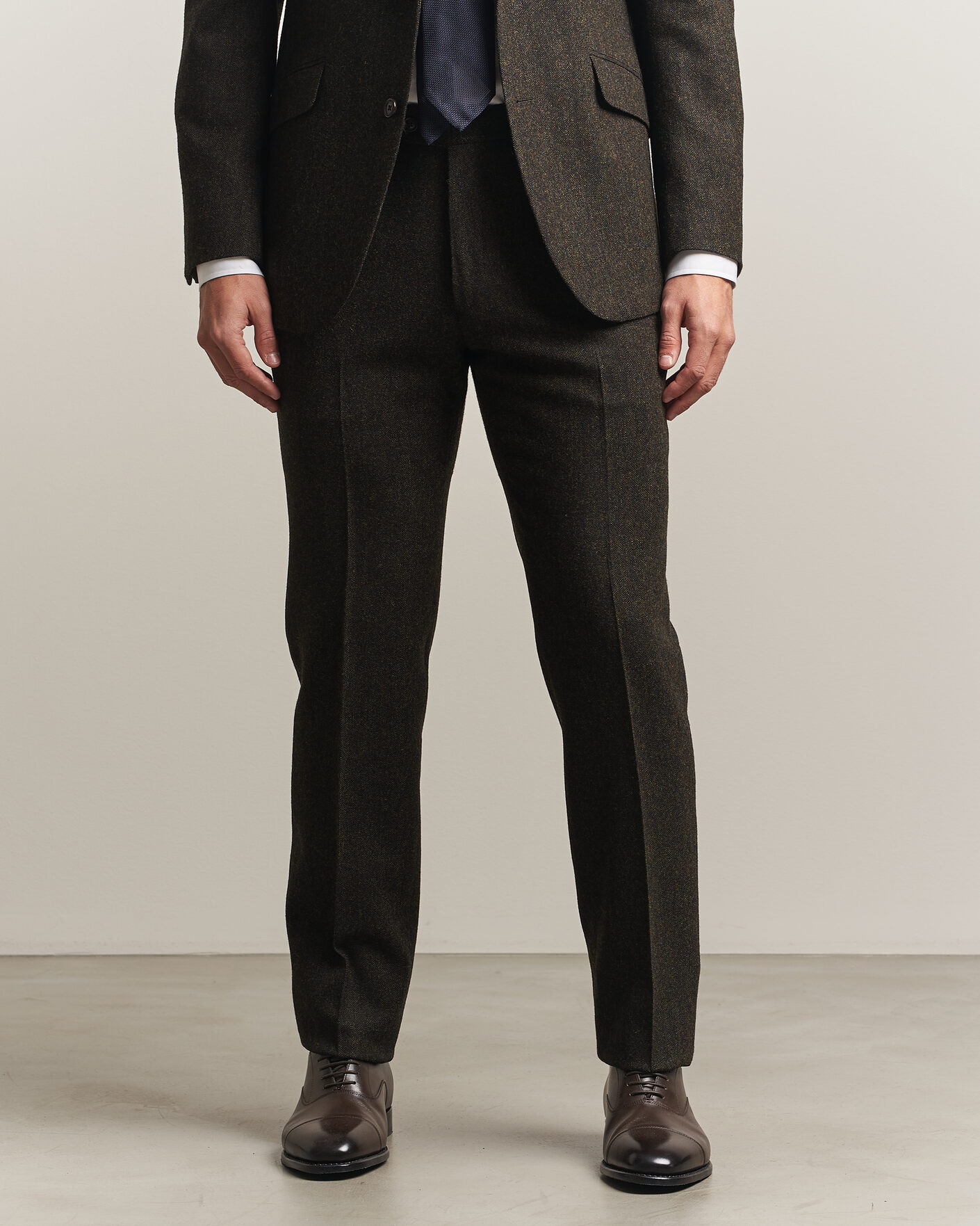Homme | Pantalons | Walker Slater | Edward Shetland Wool Donegal Trousers Brown