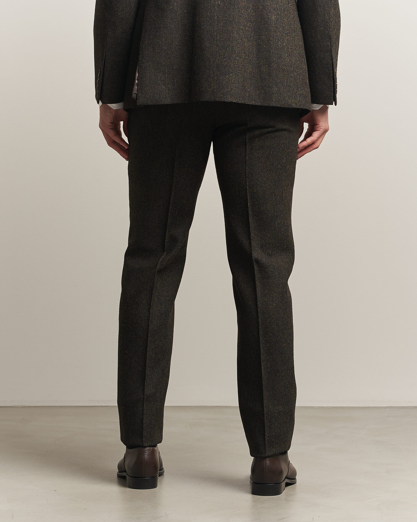 Homme | Pantalons | Walker Slater | Edward Shetland Wool Donegal Trousers Brown