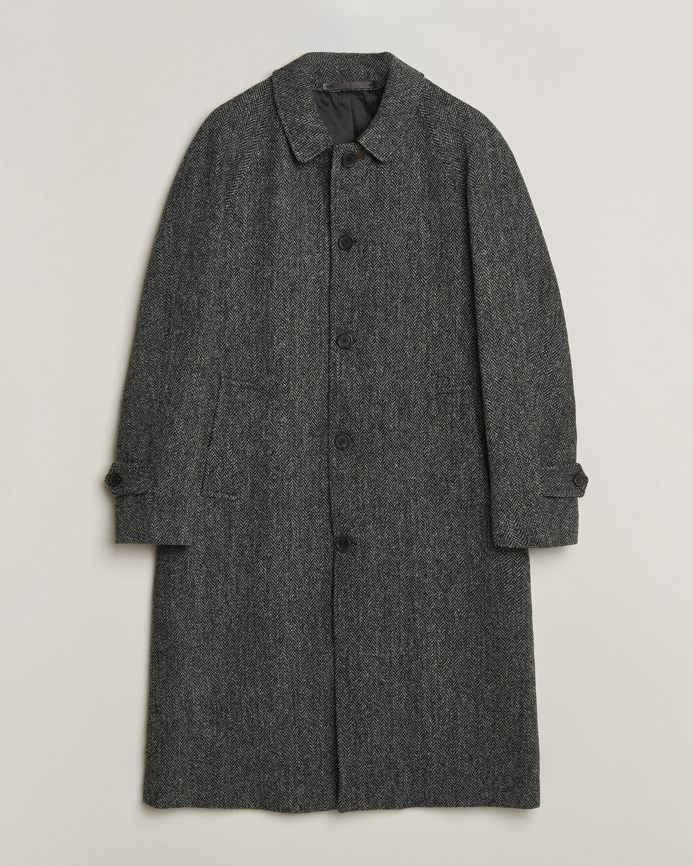 Heren | Jassen | Walker Slater | Sherlock Harris Tweed Herringbone Coat Charcoal