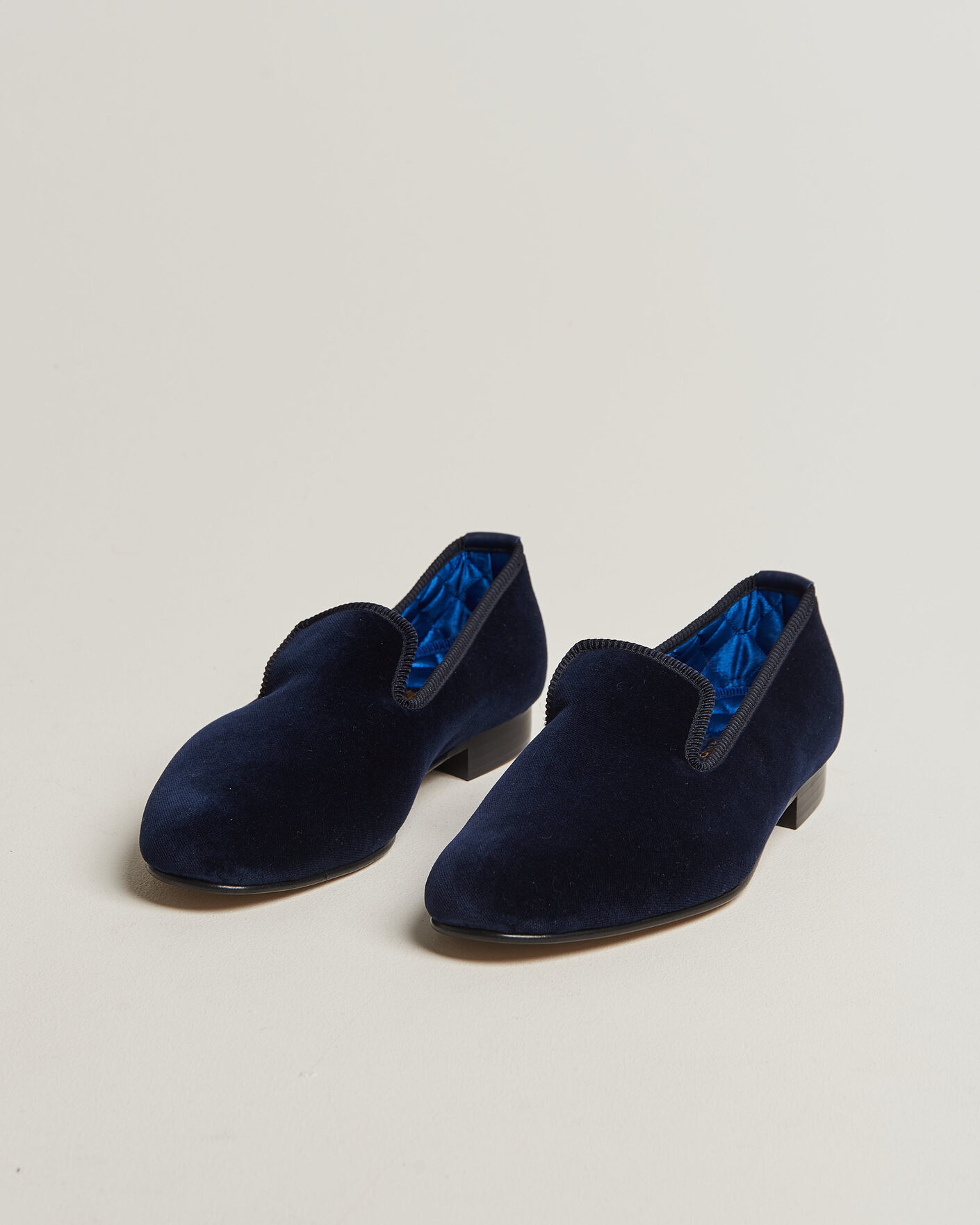 Homme | Loafers | Bowhill & Elliott | Plain Albert Pump Navy Velvet