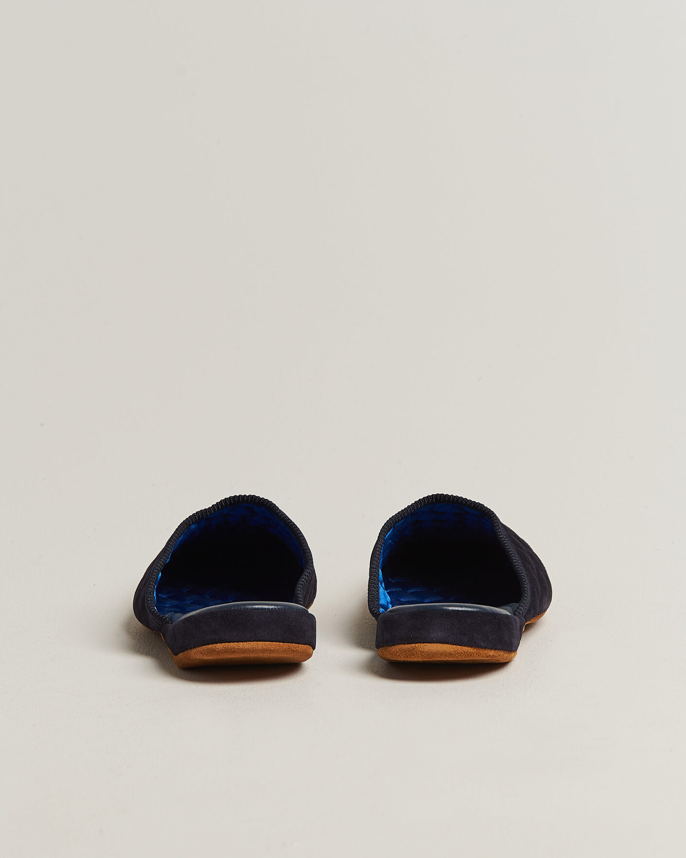 Heren | Sandalen slides | Bowhill & Elliott | Mule Slipper Quilt Lining Navy Suede