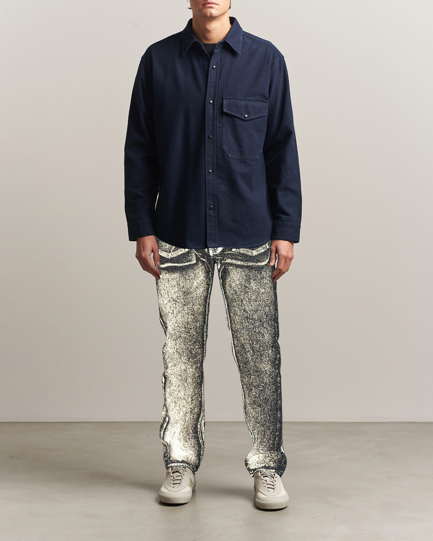 Heren | Jeans | Stone Island | Hand Sprayed Reflective Bull Denim Jeans Slate Blue