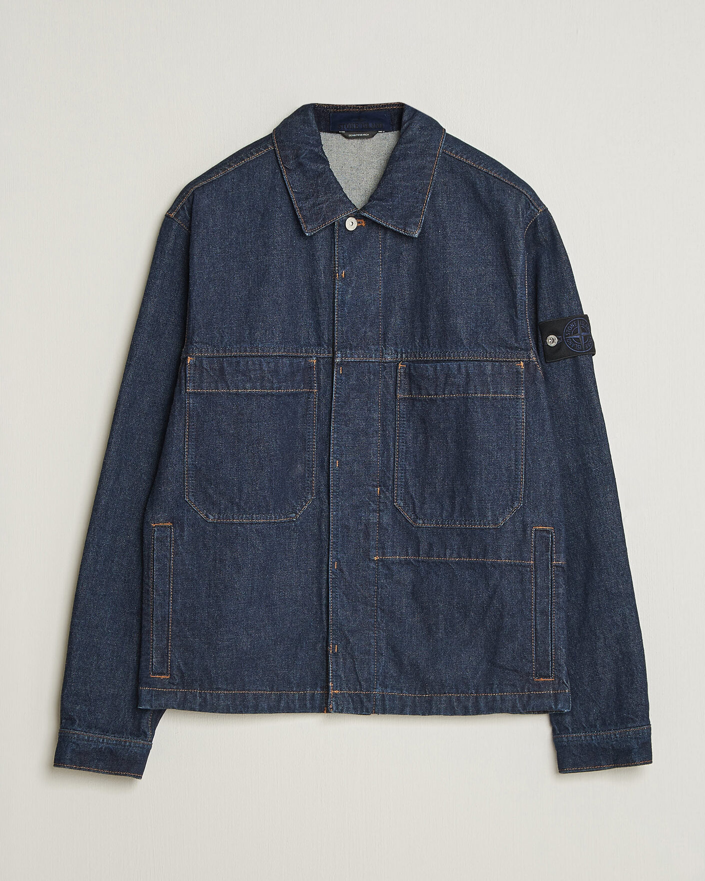 Homme | Manteaux Et Vestes | Stone Island | Indigo Denim Coach Jacket Blue Rinse