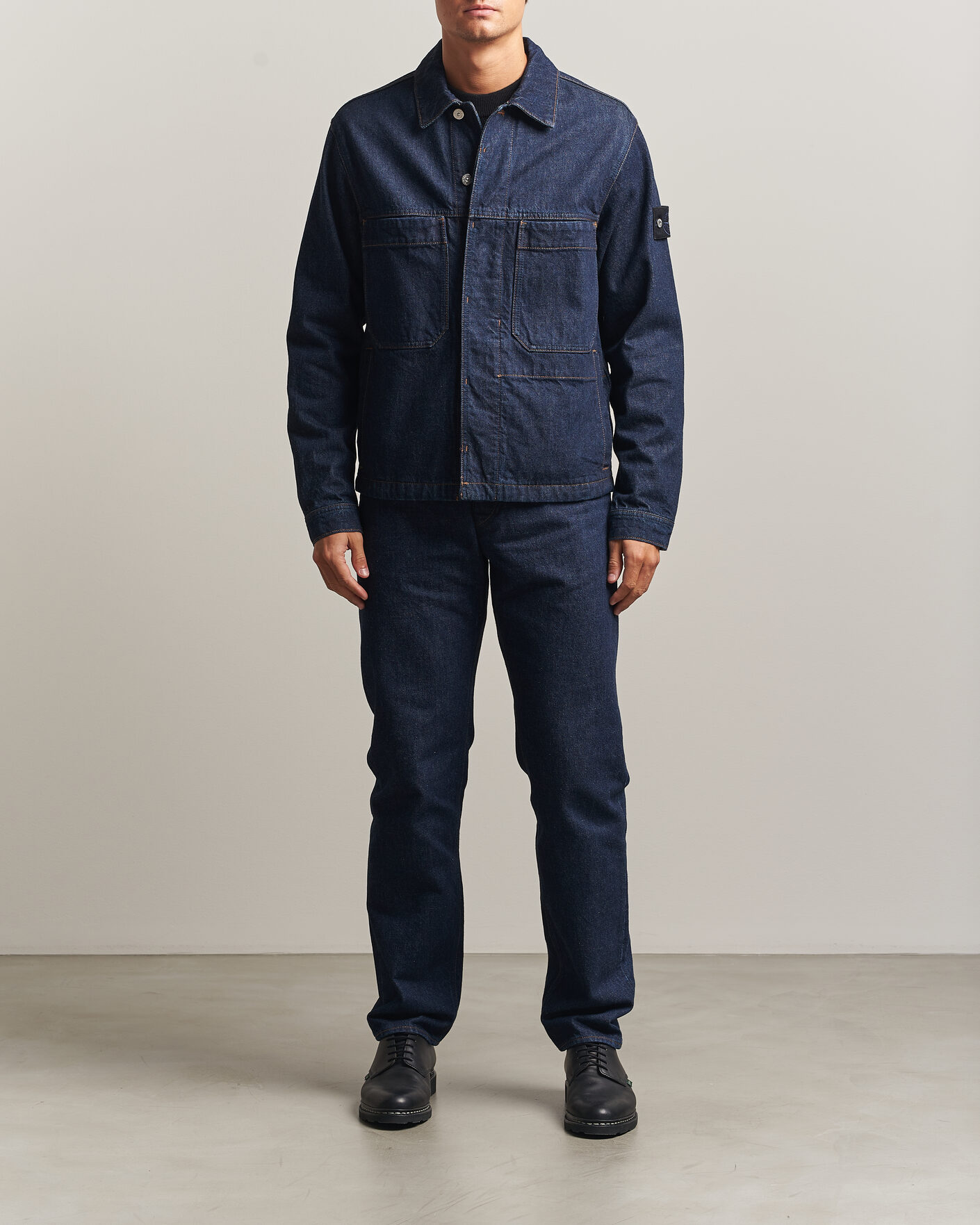 Homme | Manteaux Et Vestes | Stone Island | Indigo Denim Coach Jacket Blue Rinse