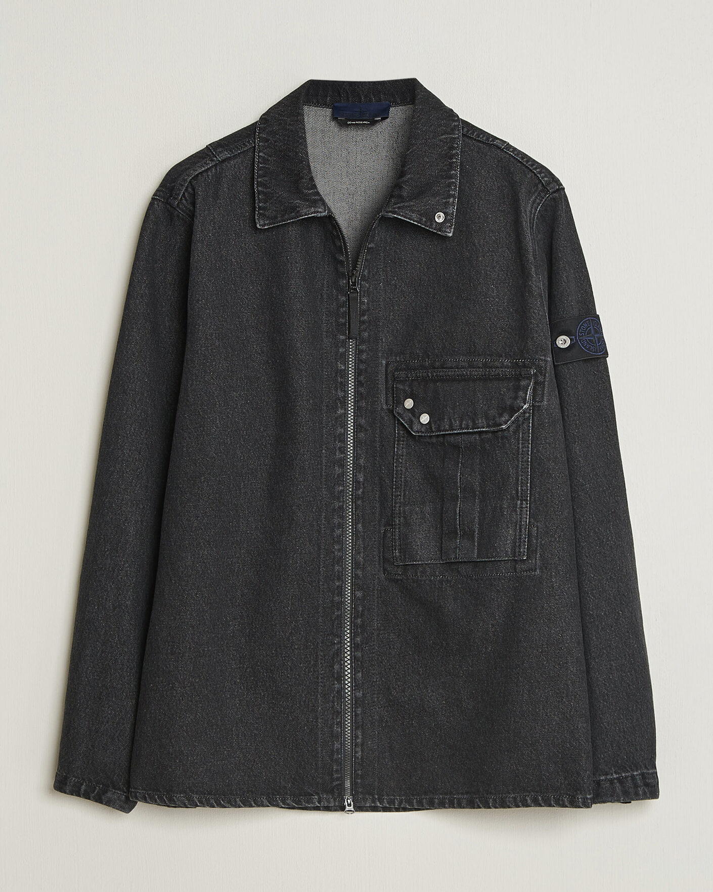 Heren | Overhemden | Stone Island | Denim Overshirt Black Medium Wash