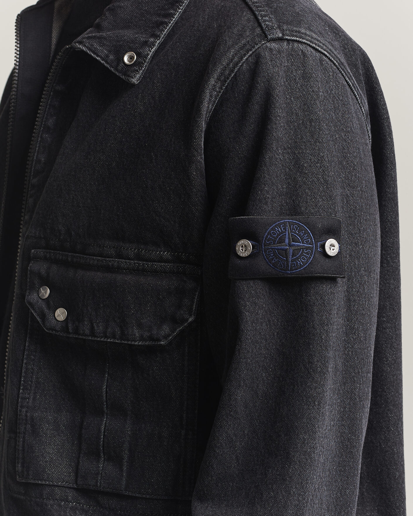 Heren | Overhemden | Stone Island | Denim Overshirt Black Medium Wash