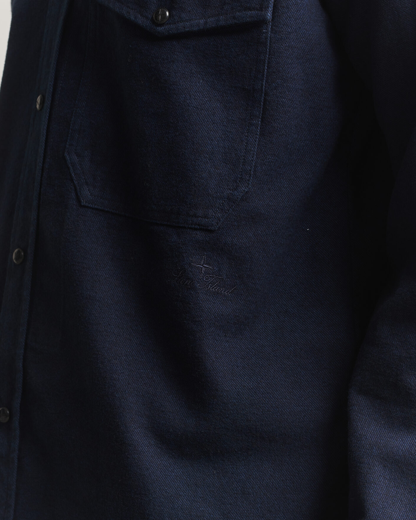 Heren | Overhemden | Stone Island | Organic Cotton Flannel Denim Shirt Indigo