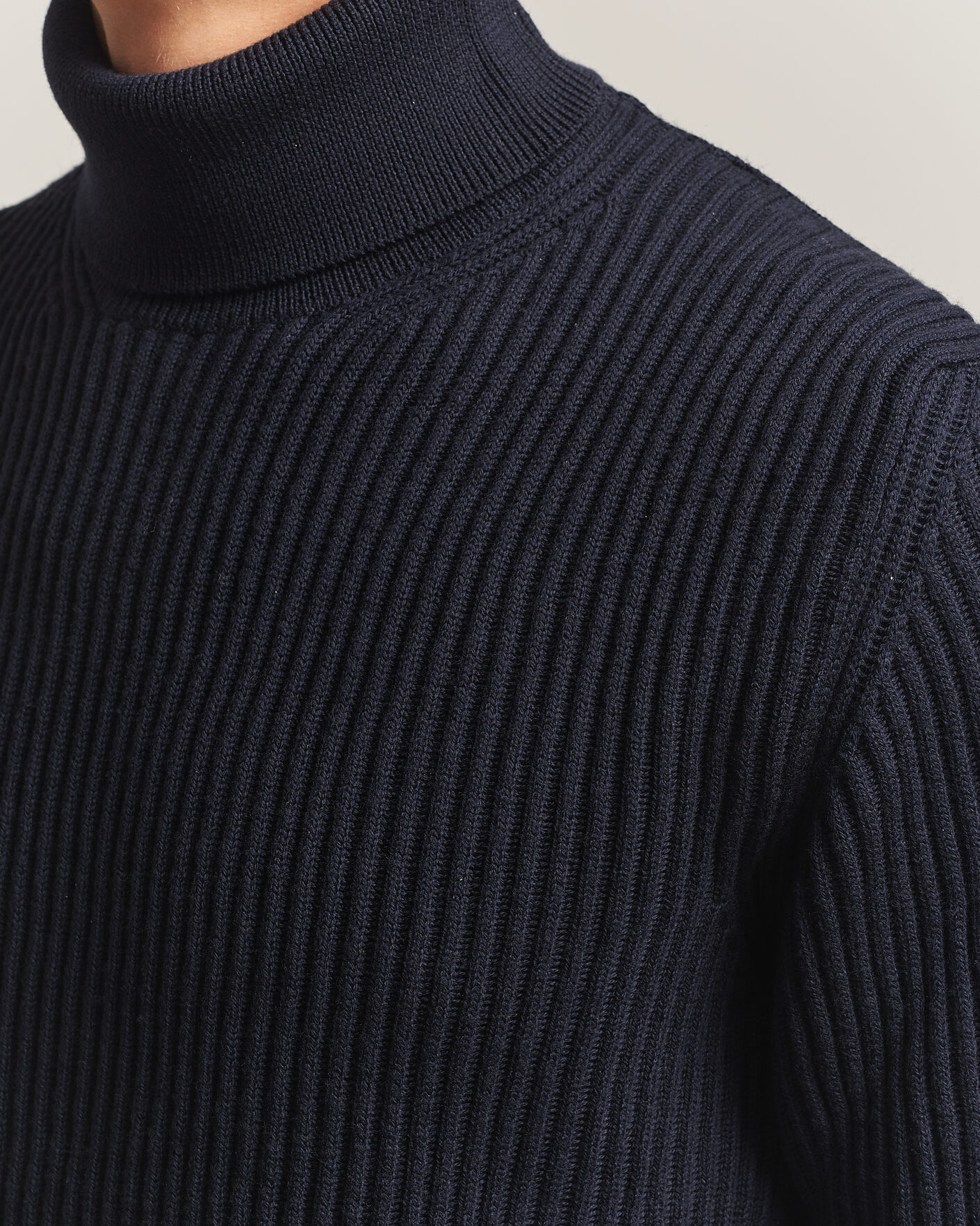 Homme | Pulls Et Tricots | Zanone | Fishermans Rib Rollneck Navy