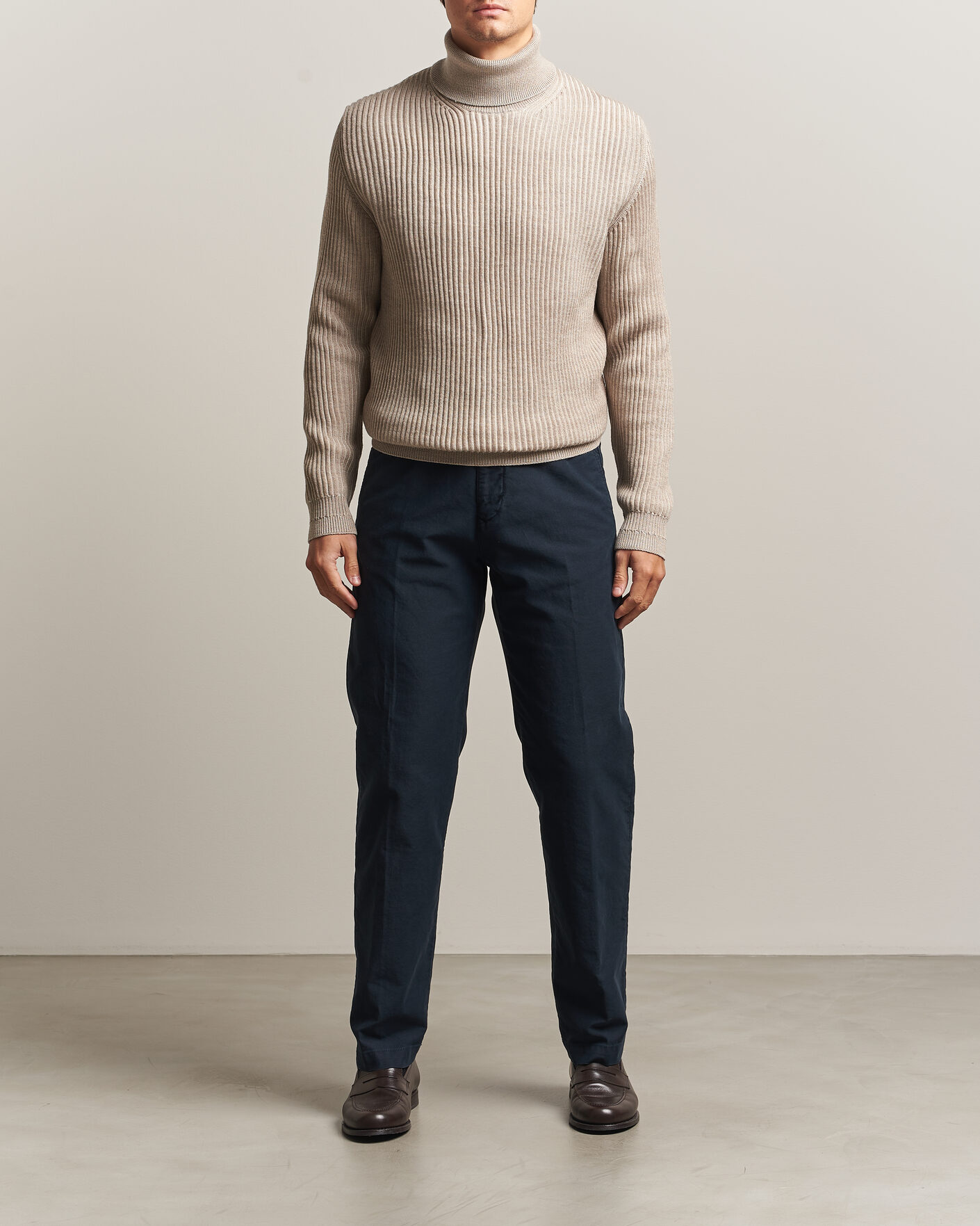 Homme | Pulls Et Tricots | Zanone | Fishermans Rib Rollneck Beige