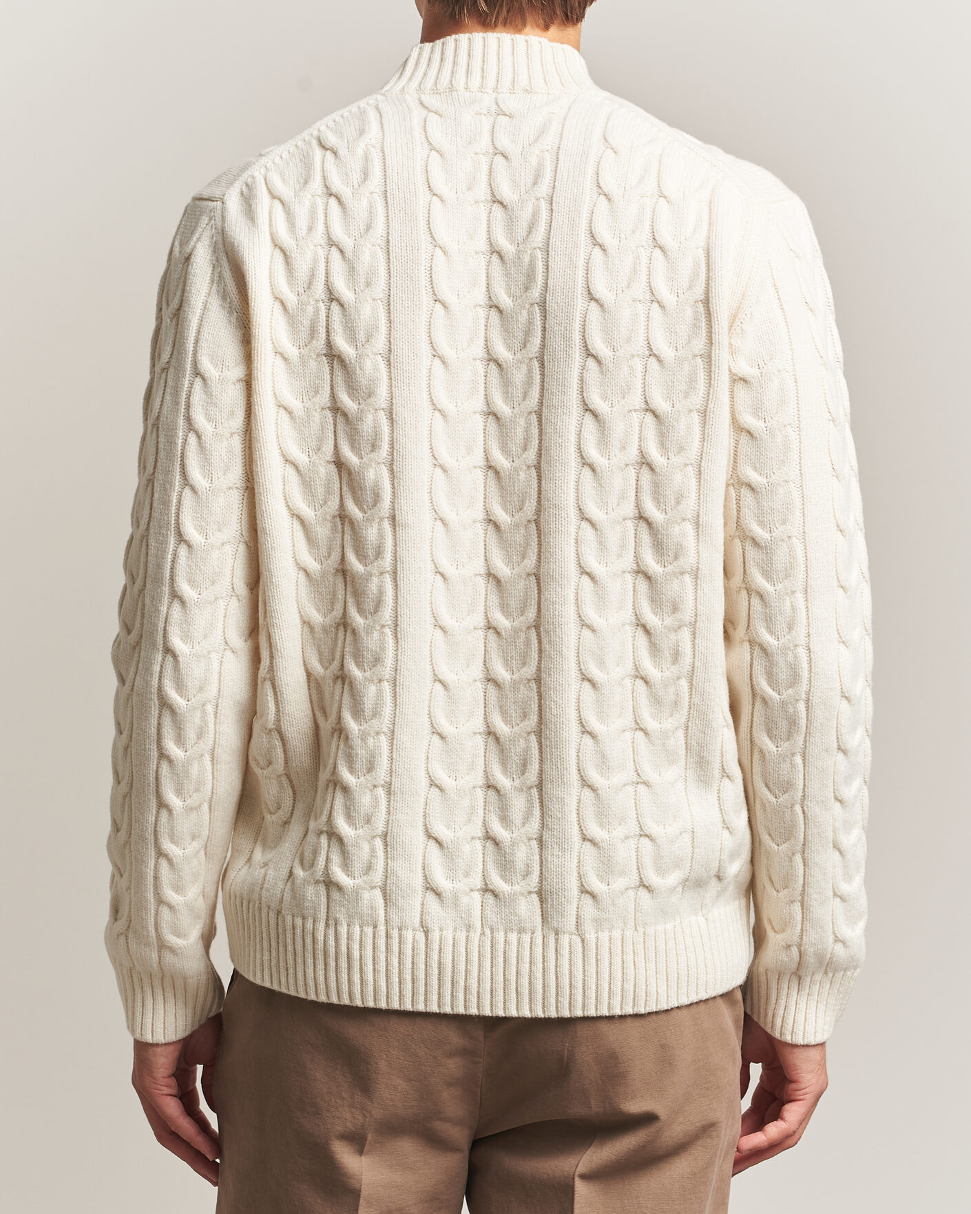 Homme | Pulls Et Tricots | Zanone | Double Cable Crew Neck Latte