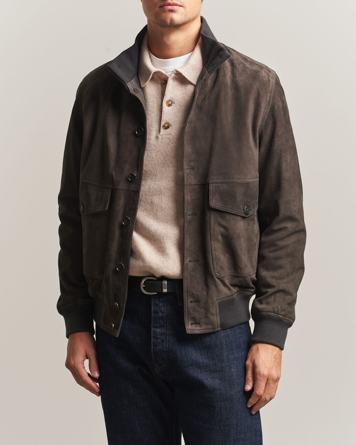 Homme | Manteaux Et Vestes | Baracuta | Suede Blouson Jacket December Sky