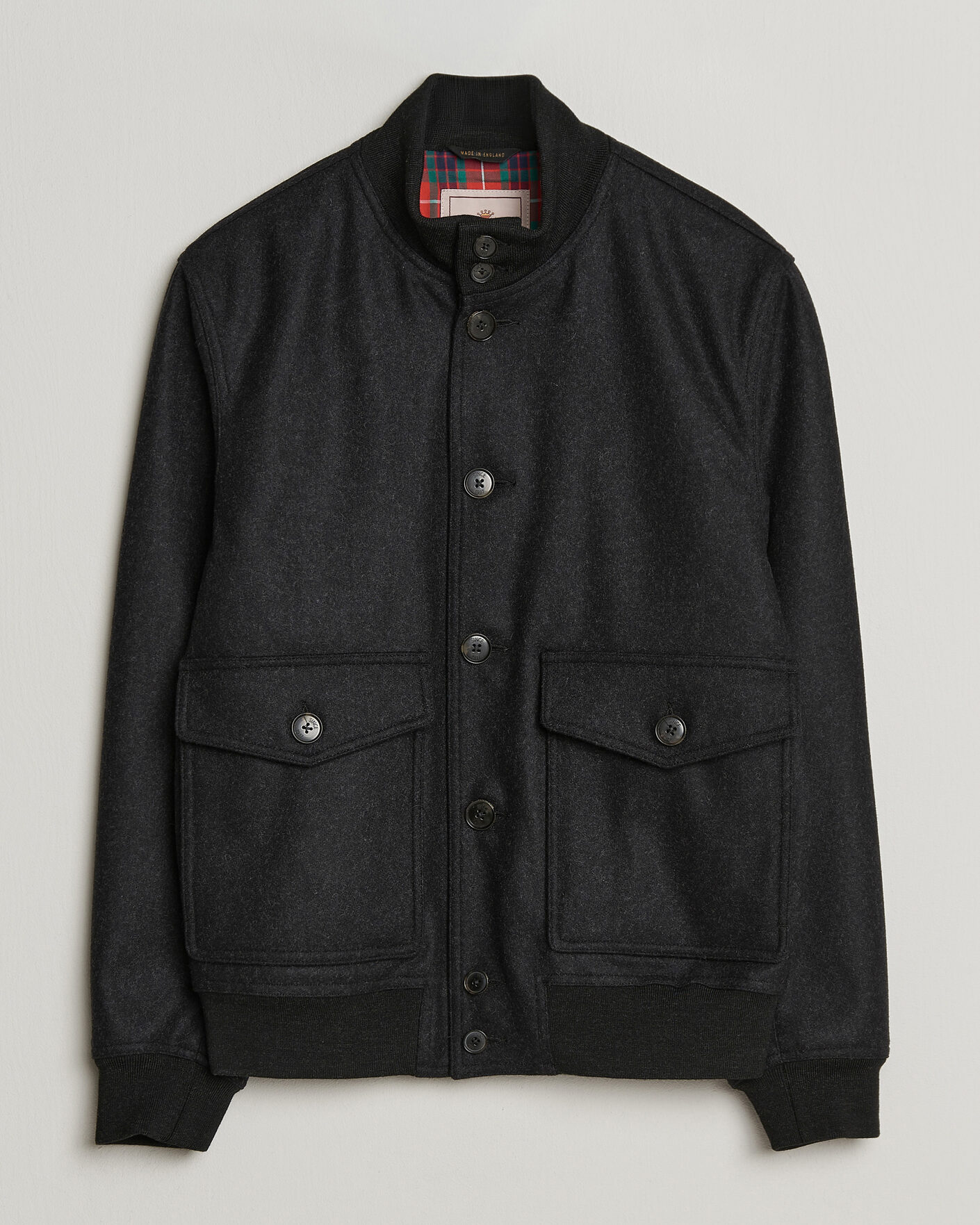 Heren | Jassen | Baracuta | Melton Wool Blouson Jacket Charcoal