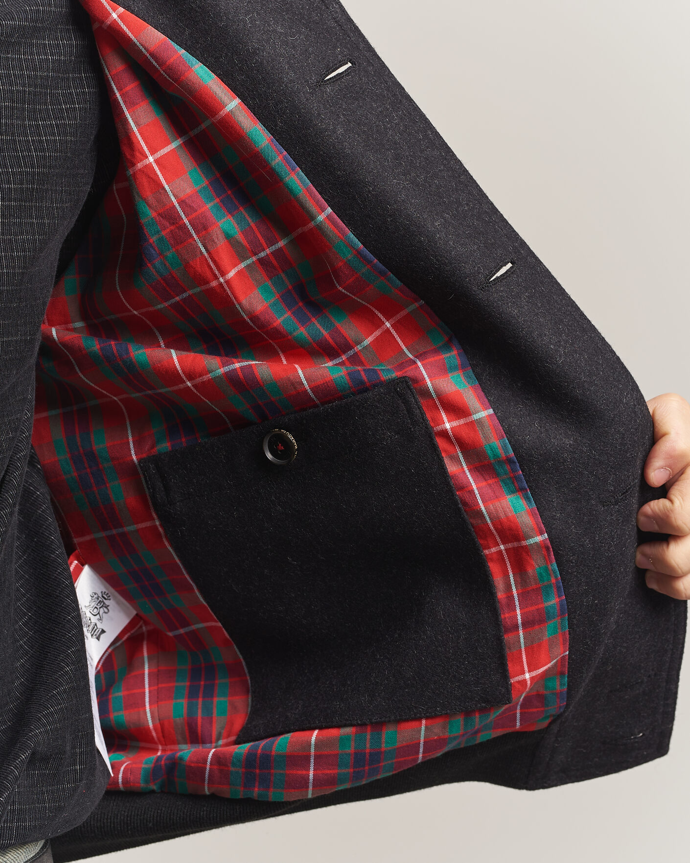 Heren | Jassen | Baracuta | Melton Wool Blouson Jacket Charcoal