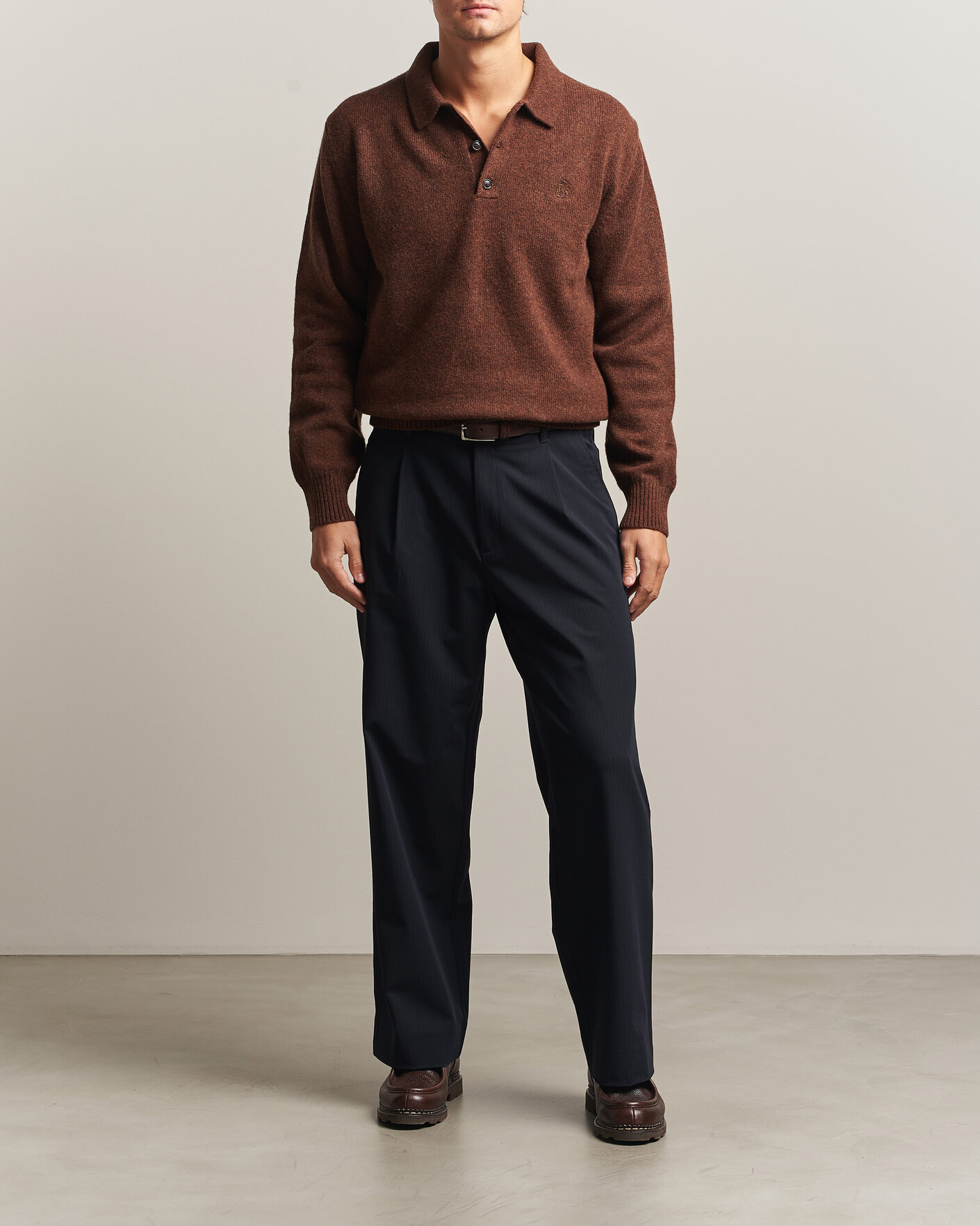 Heren | Truien | Baracuta | Shetland Polo Slate Black