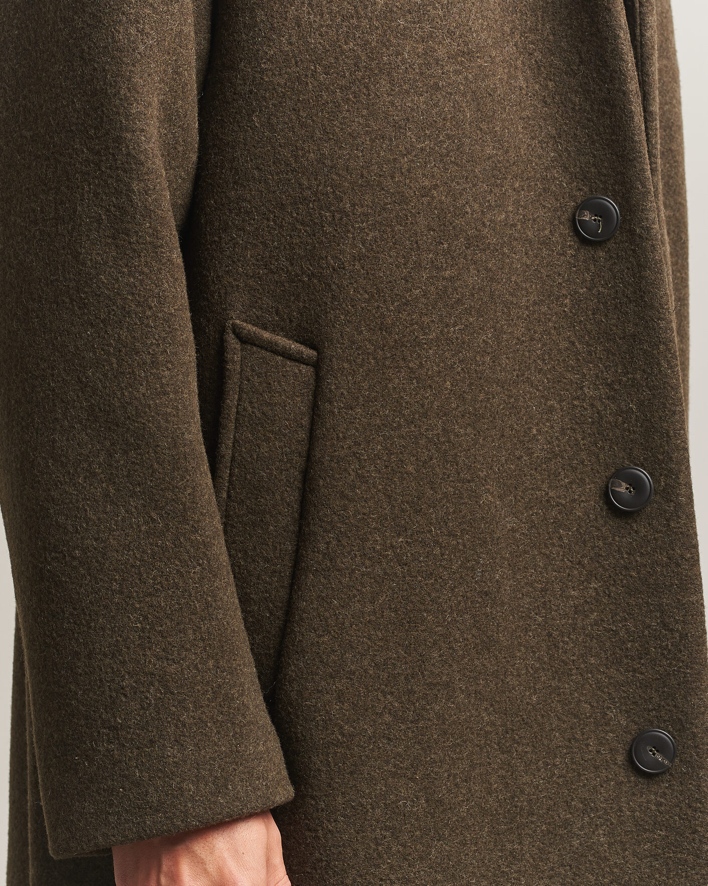 Heren | Jassen | Sunflower | Wool Blend Winter Coat Green Moss