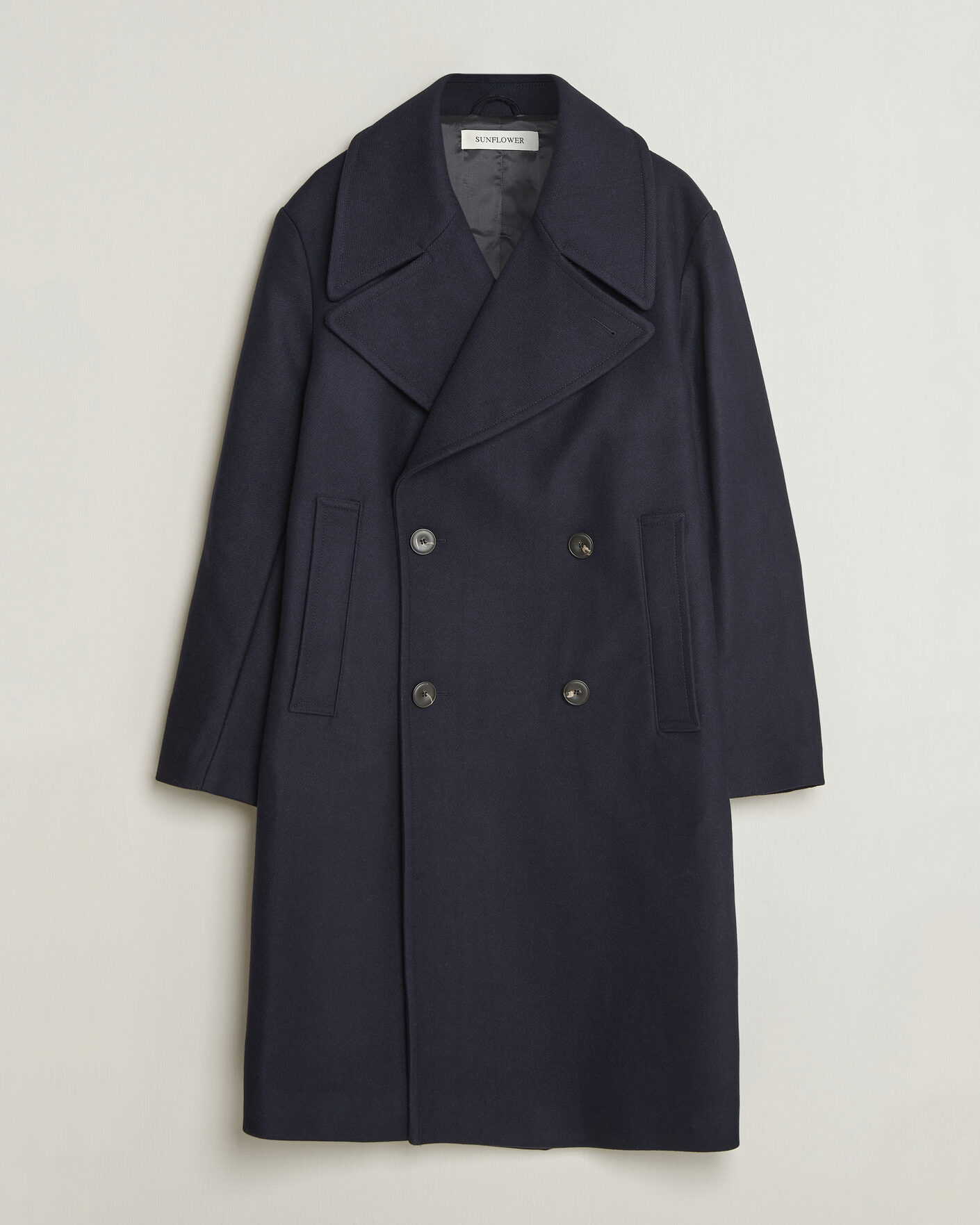 Homme | Manteaux Et Vestes | Sunflower | Double Breasted Wool Blend Coat Navy