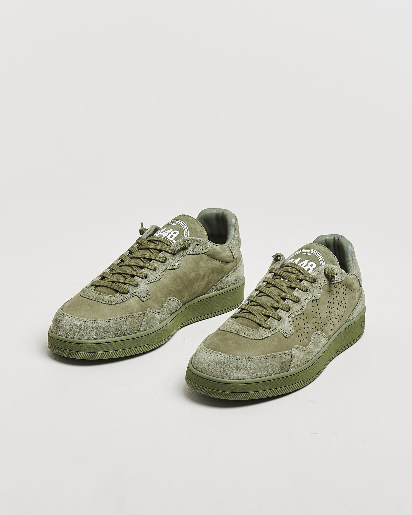 Homme | Baskets | P448 | Vert Leather Sneaker Army Green