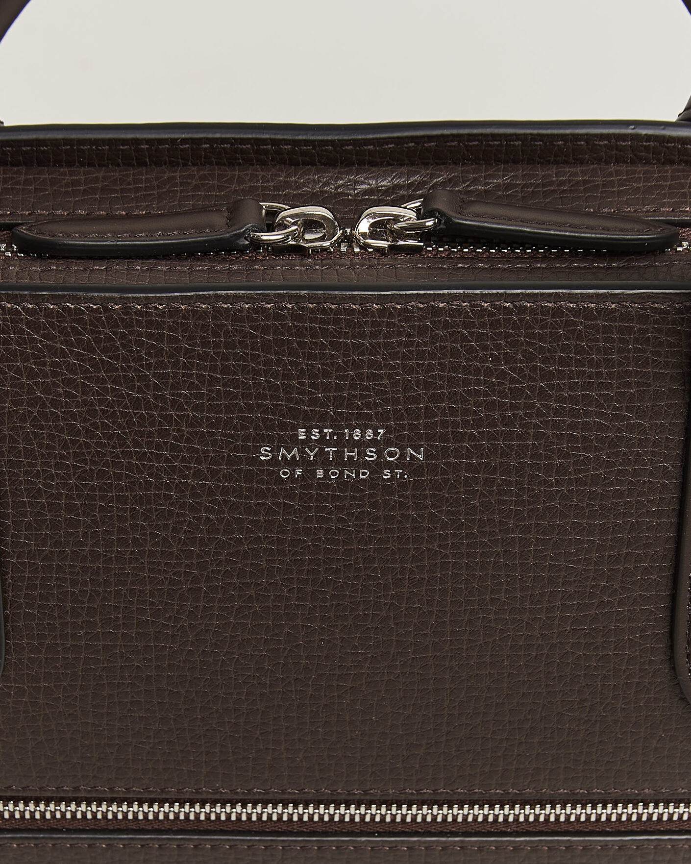 Homme | Sacs | Smythson | Ludlow Ultra Slim Briefcase With Zip Front Dark Brown