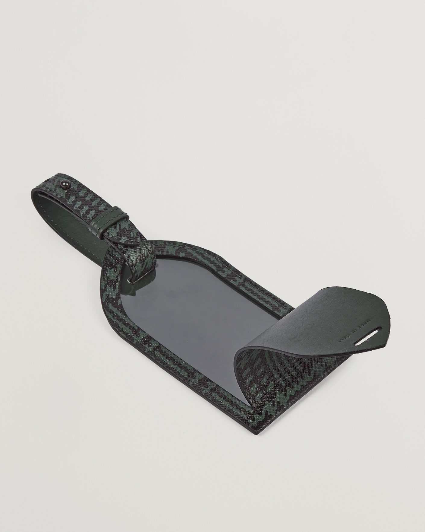 Heren | Thuis | Smythson | Panama Tweed Luggage Tag Slate Green