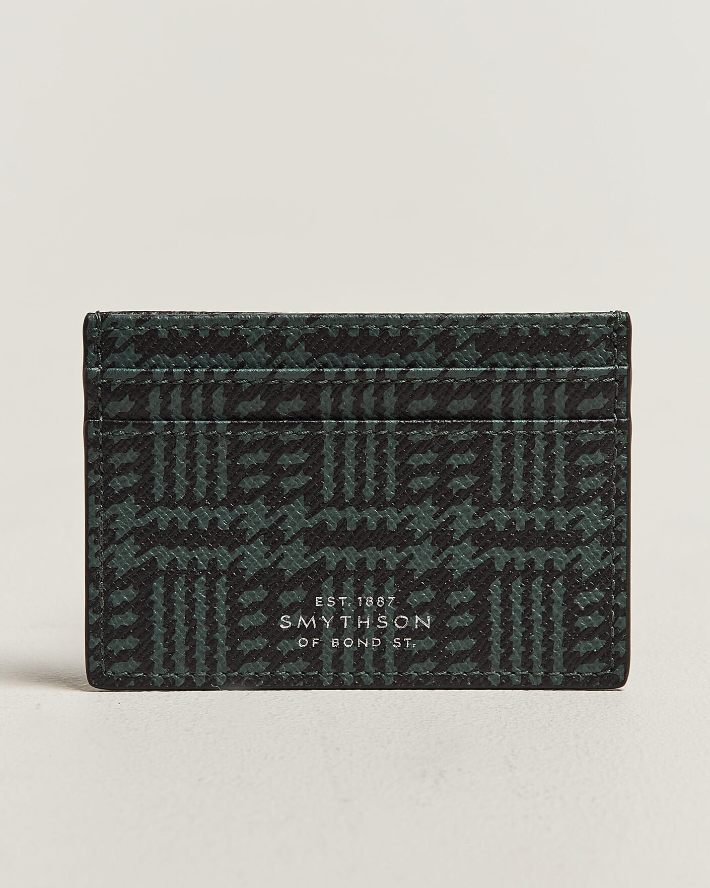 Heren | Portemonnees | Smythson | Panama Tweed Flat Cardholder Slate Green