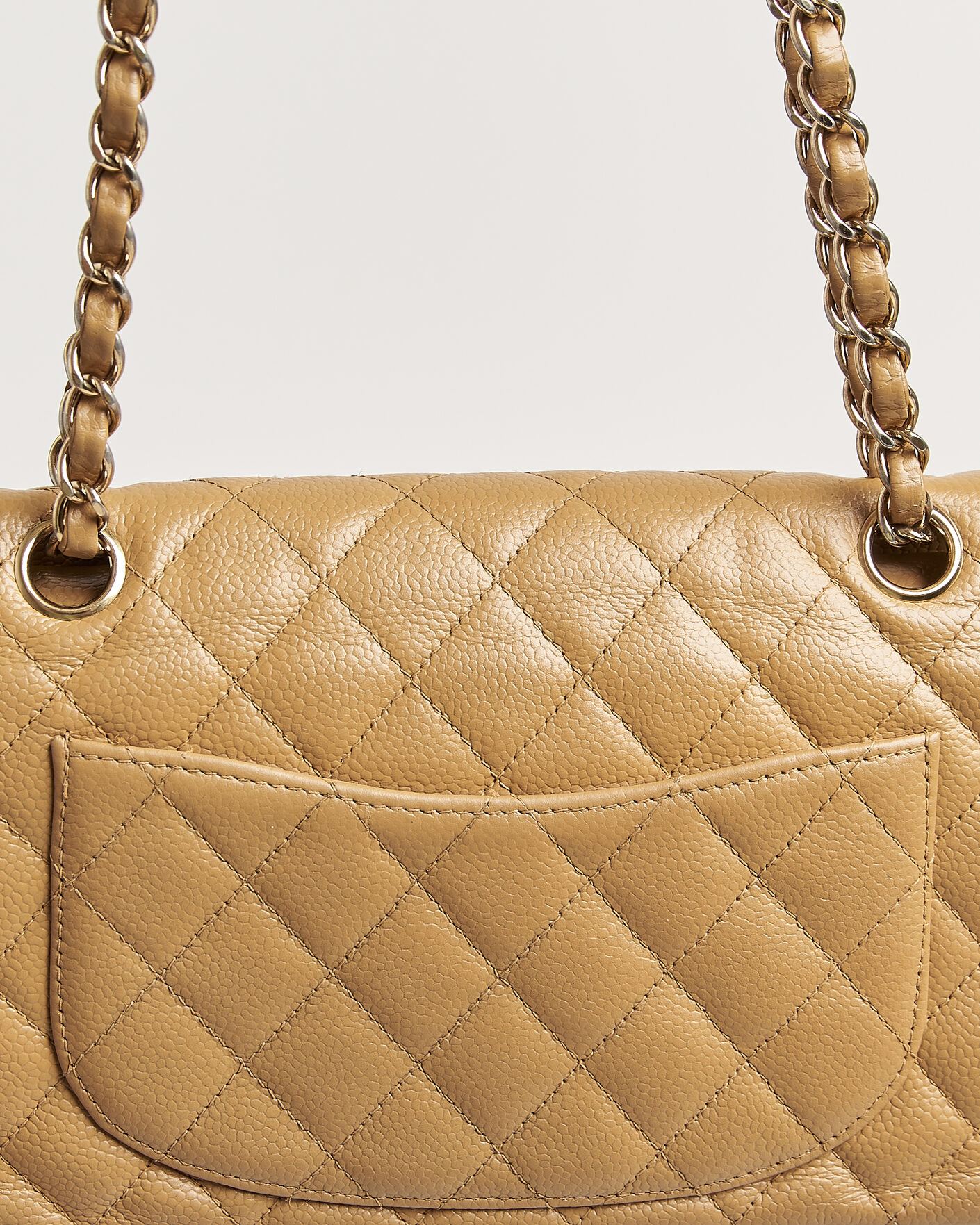 Heren | Pre-Owned & Vintage Bags | Chanel Pre-Owned | Classic Small Double Flap Bag Caviar Leather Beige