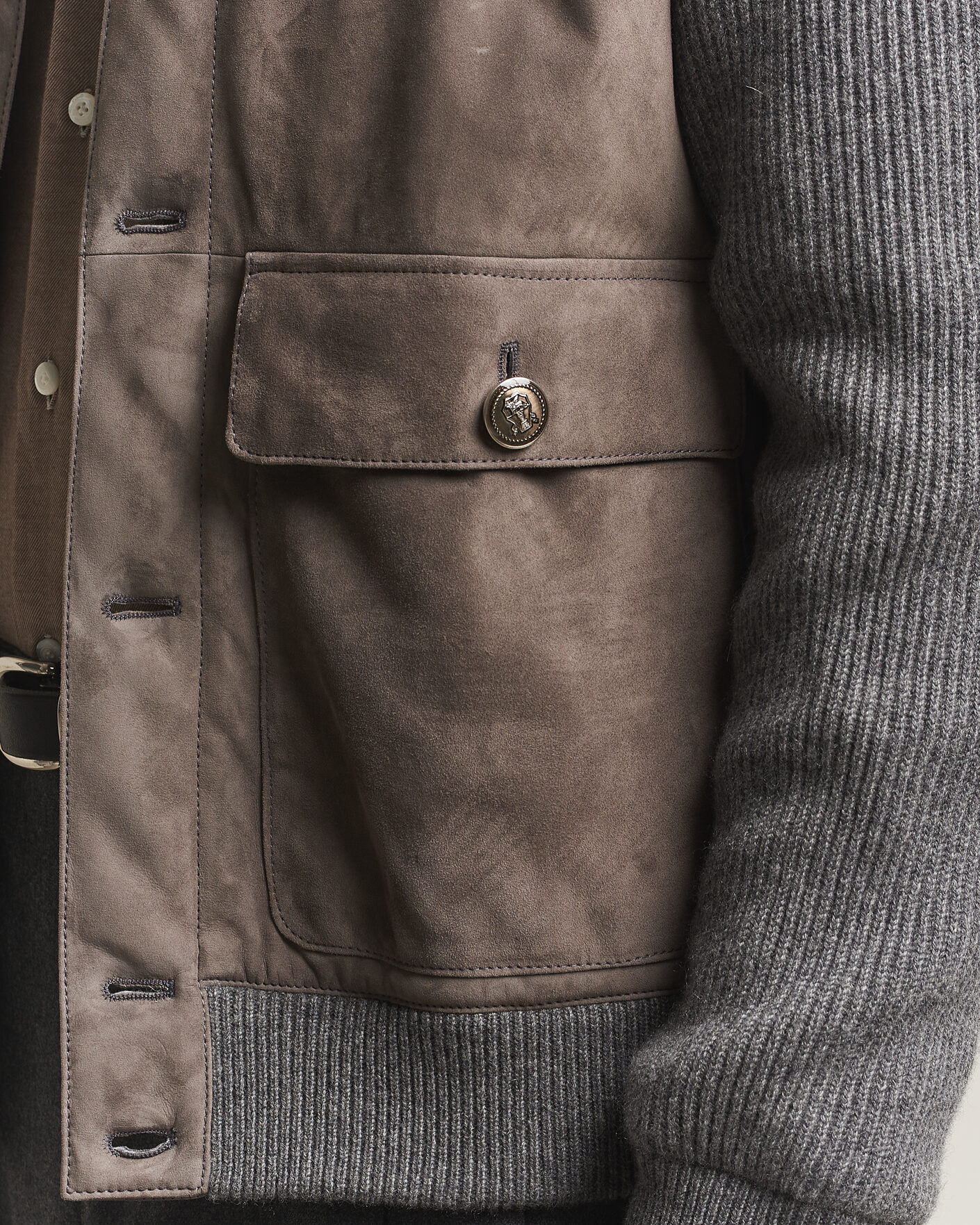 Heren | Jassen | Brunello Cucinelli | Cashmere/Suede Down Jacket Grey Melange