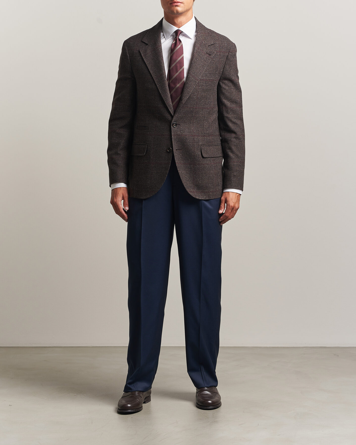 Heren | Blazers | Brunello Cucinelli | Cashmere/Silk Prince Of Wales Blazer Dark Brown