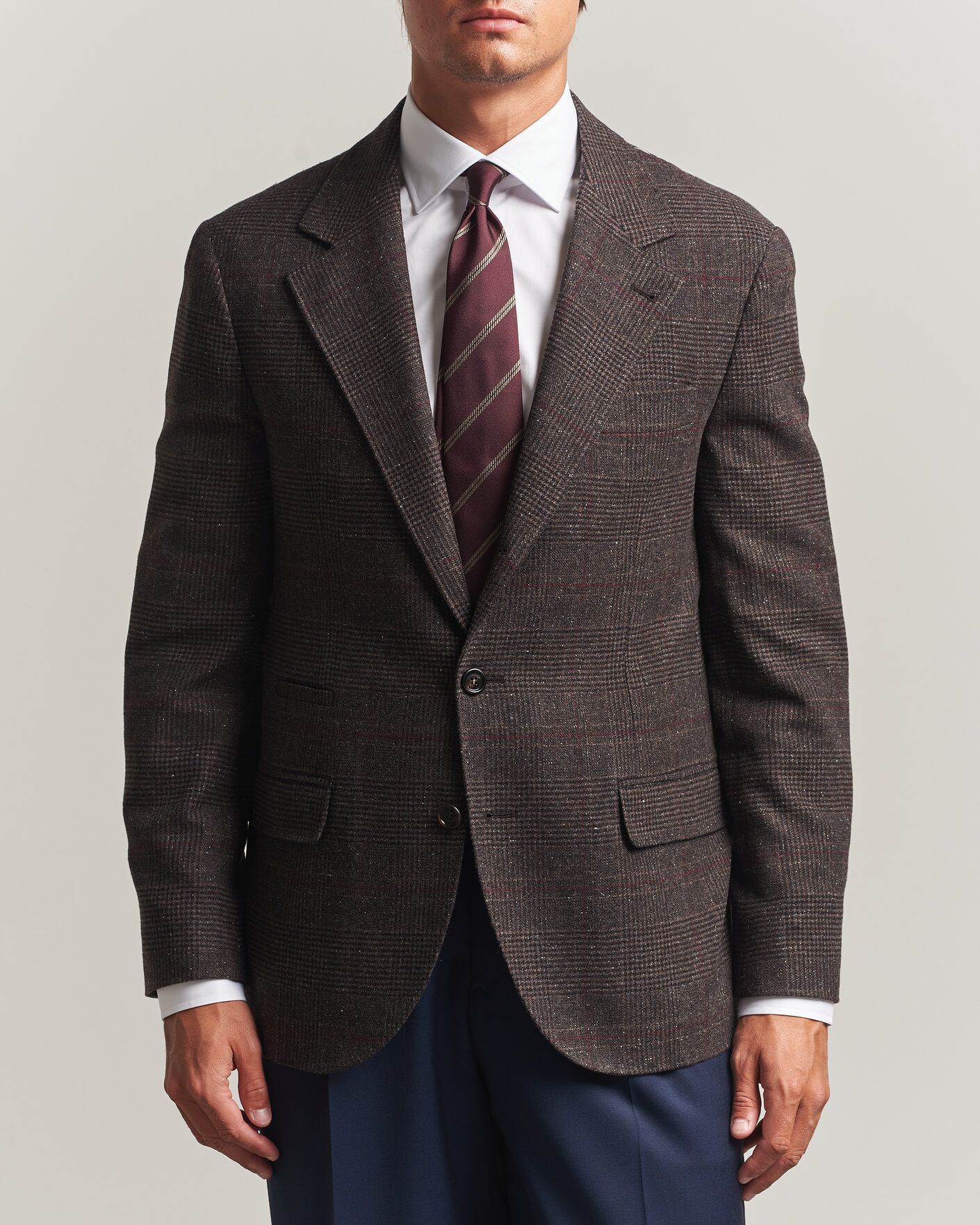 Heren | Blazers | Brunello Cucinelli | Cashmere/Silk Prince Of Wales Blazer Dark Brown