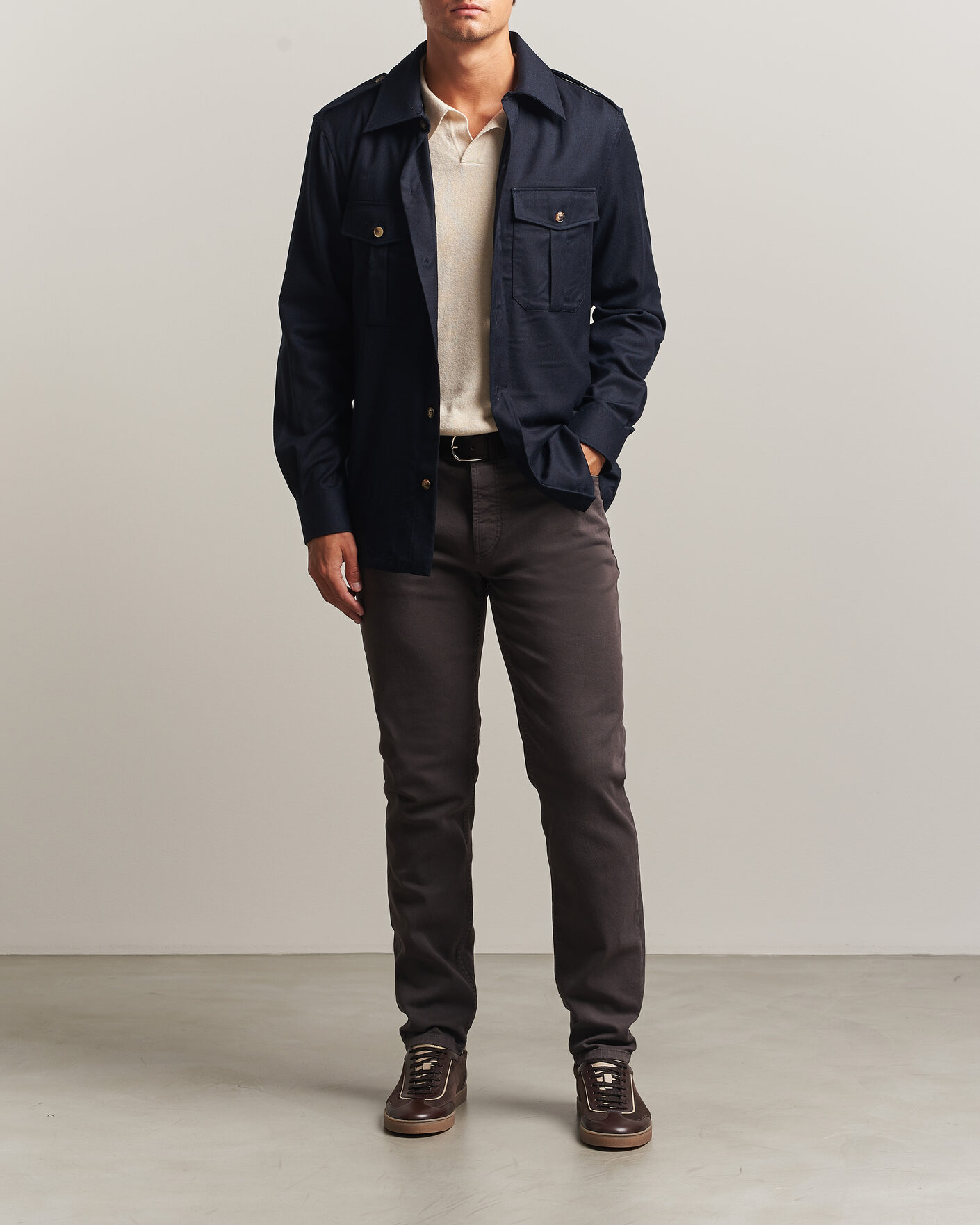 Homme | Pantalons | Brunello Cucinelli | Slim Fit Bull Denim Pants Dark Brown