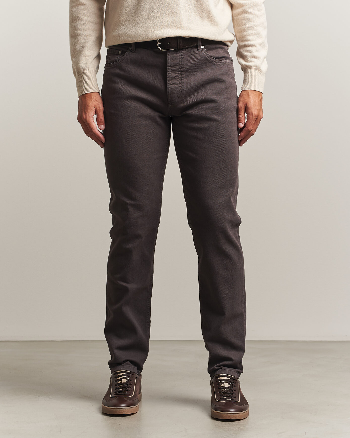 Homme | Pantalons | Brunello Cucinelli | Slim Fit Bull Denim Pants Dark Brown