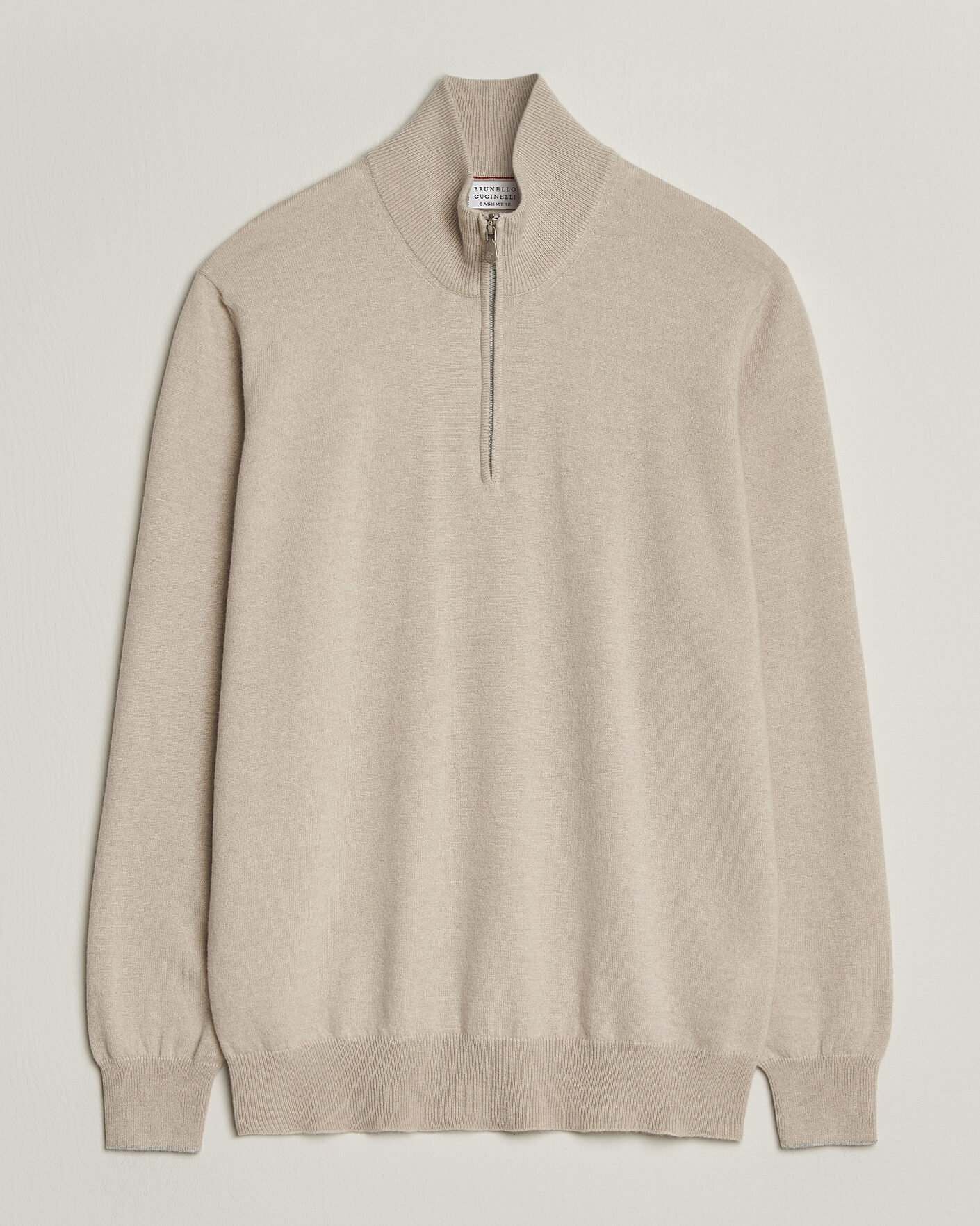 Homme | Pulls Et Tricots | Brunello Cucinelli | 2 Ply Cashmere Half Zip Sand