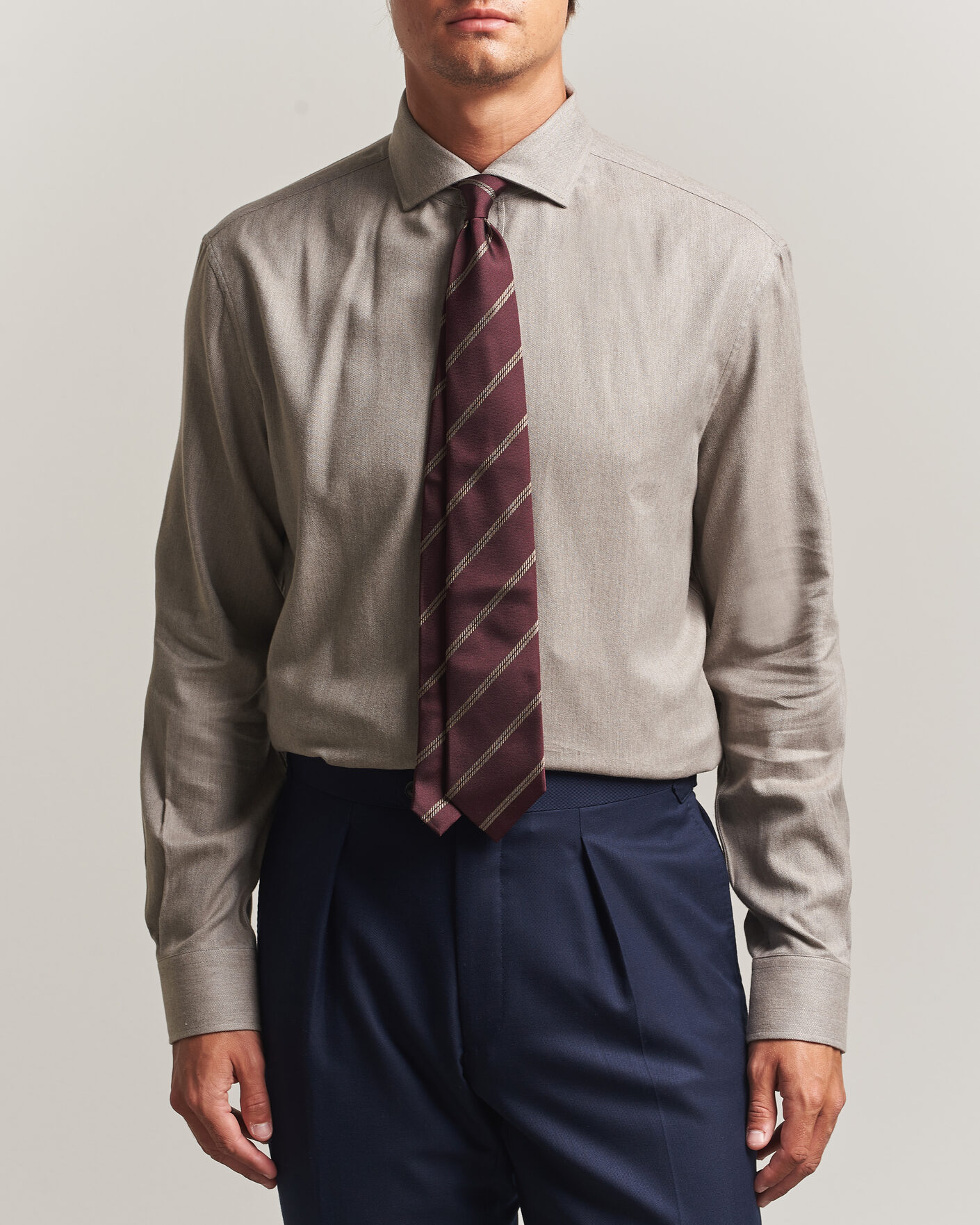 Heren | Overhemden | Brunello Cucinelli | Cotton Flannel Shirt Granite