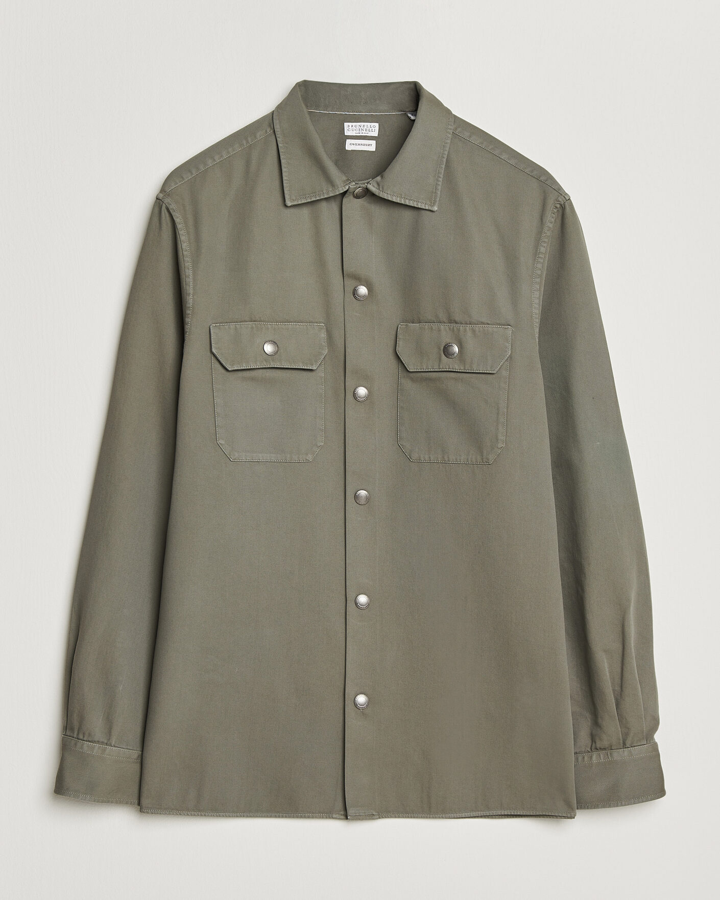Heren | Overhemden | Brunello Cucinelli | Twill Cotton Overshirt Olive