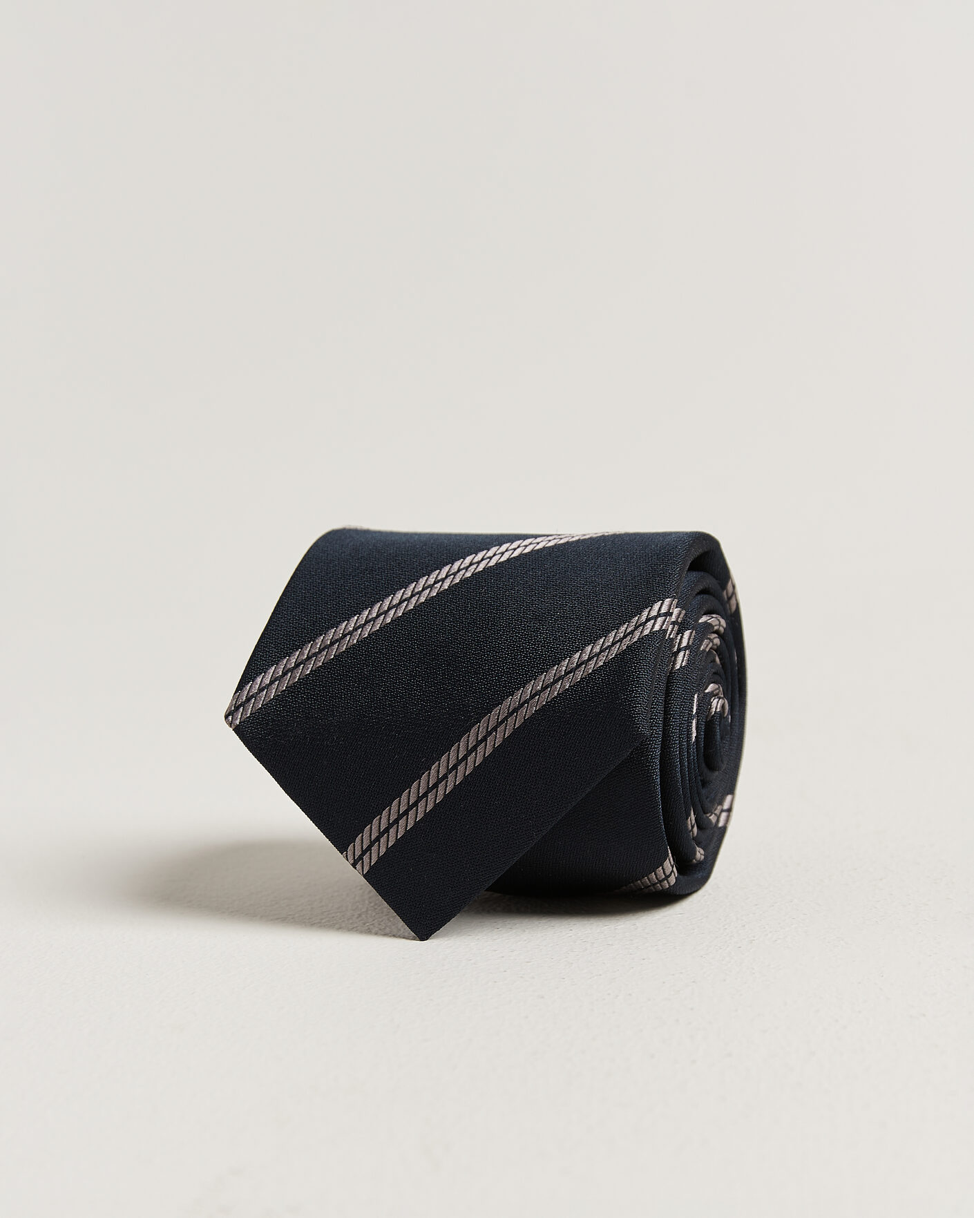 Heren | Stropdassen | Brunello Cucinelli | Regimental Stripe Silk Tie Navy