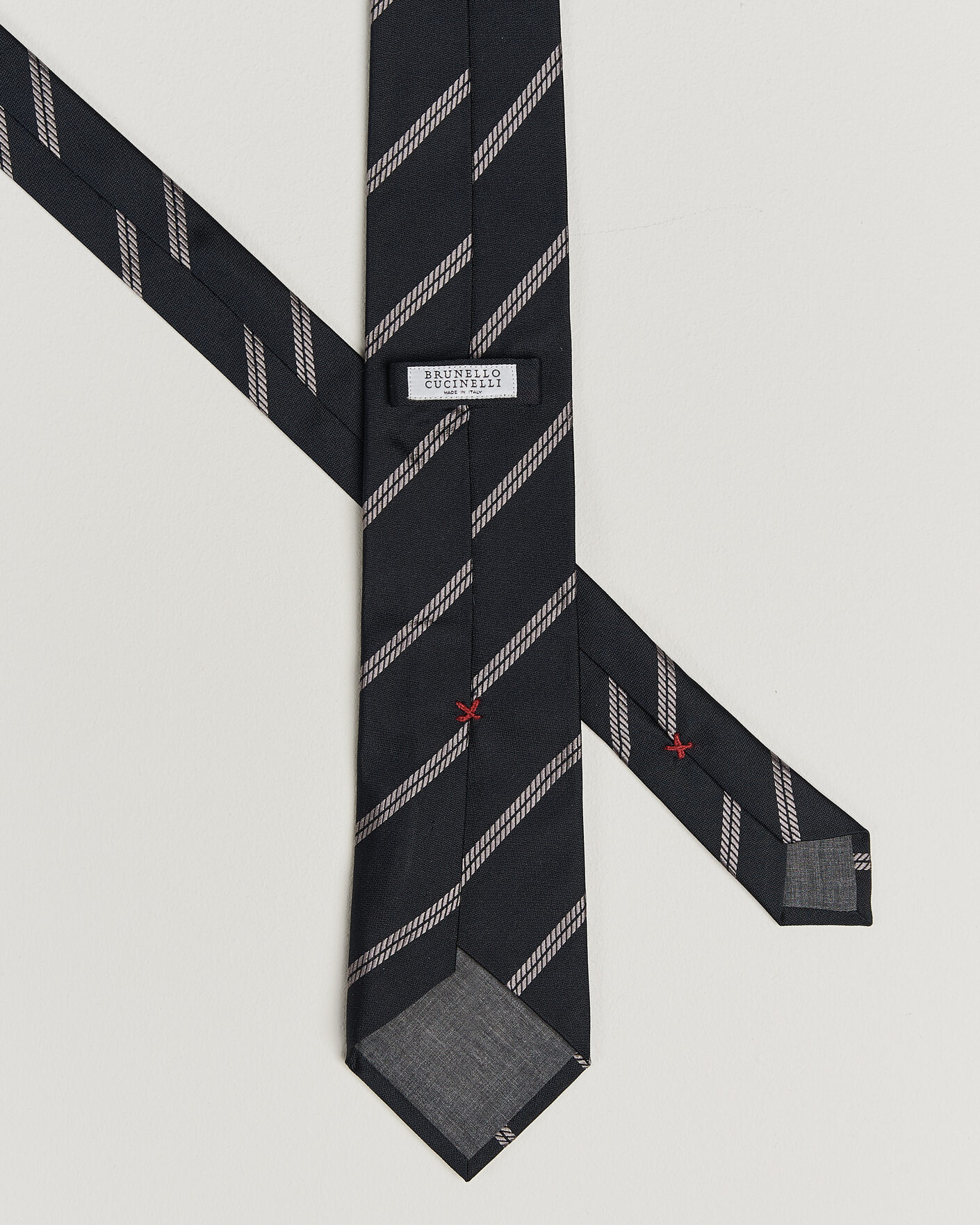 Heren | Stropdassen | Brunello Cucinelli | Regimental Stripe Silk Tie Navy