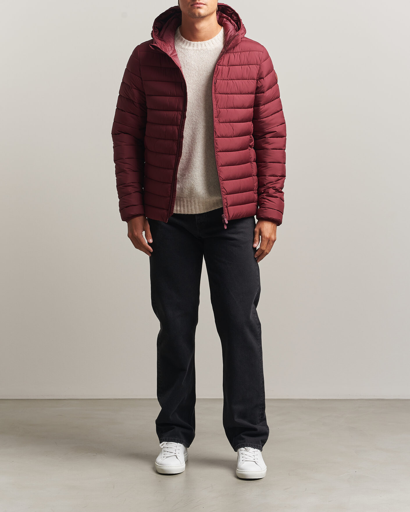 Heren | Jassen | Save The Duck | Juncus Matt Lightweight Hood Jacket Wine Red