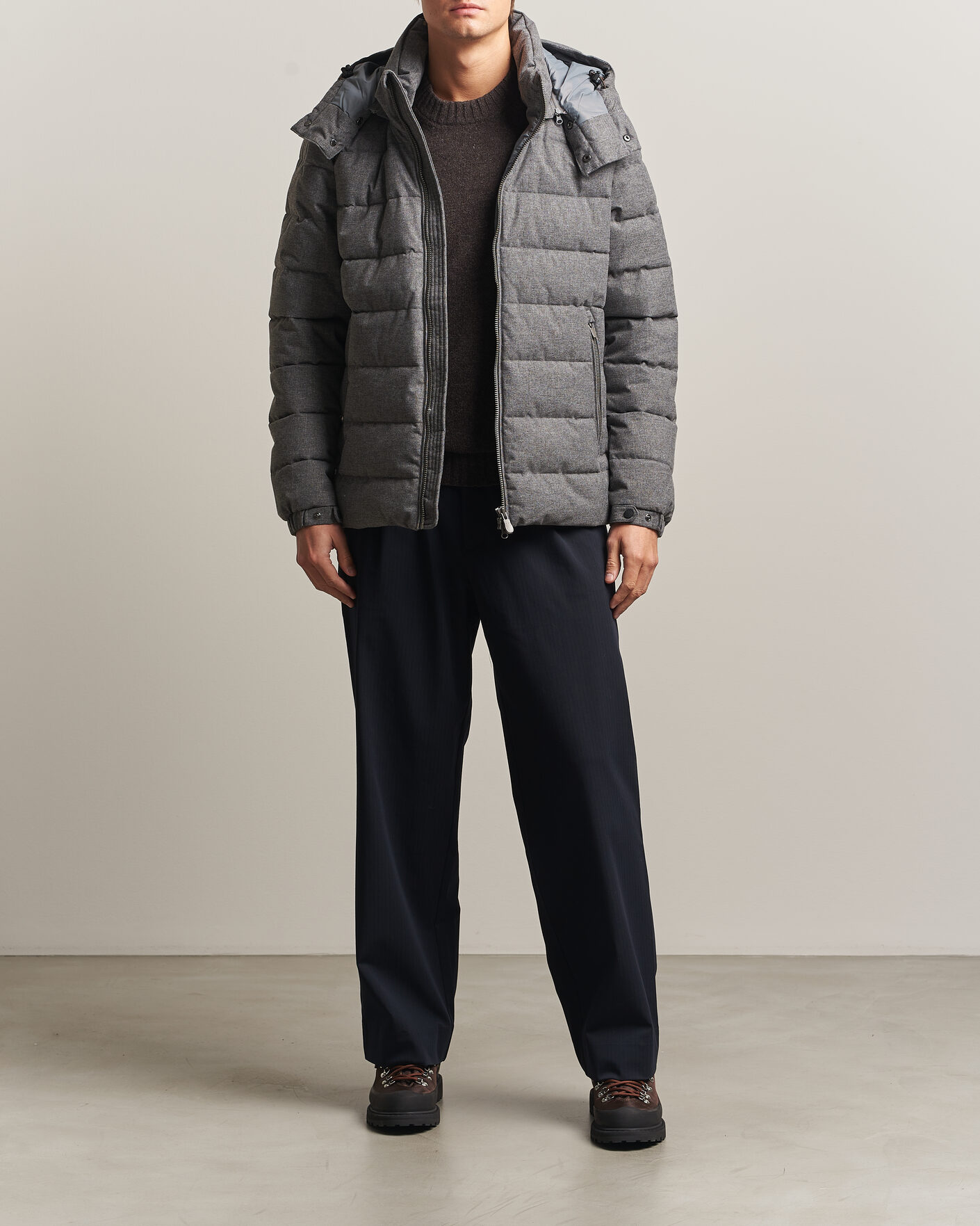 Heren | Jassen | Save The Duck | Constantin Padded Flannel Jacket Mid Grey Melange