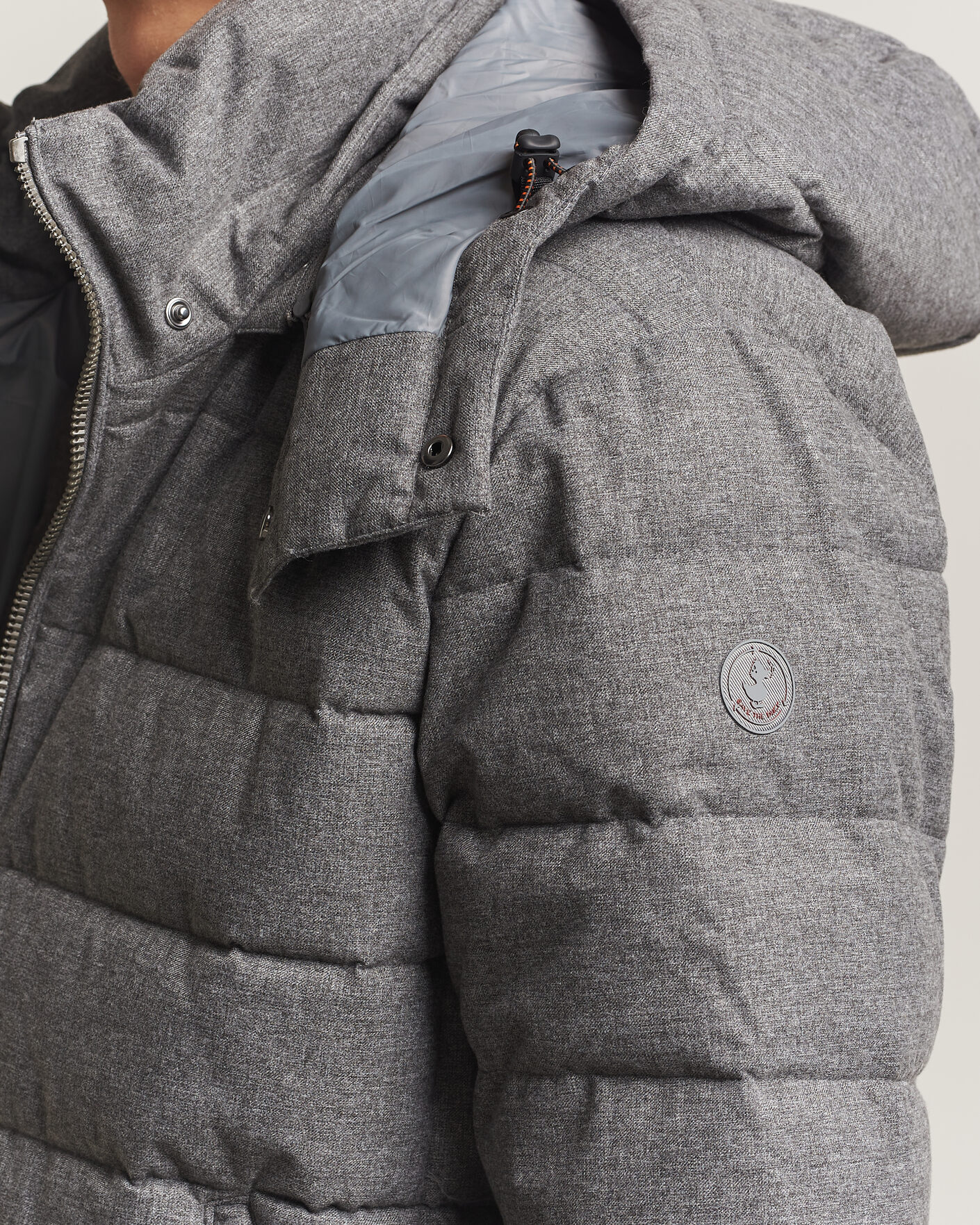 Heren | Jassen | Save The Duck | Constantin Padded Flannel Jacket Mid Grey Melange