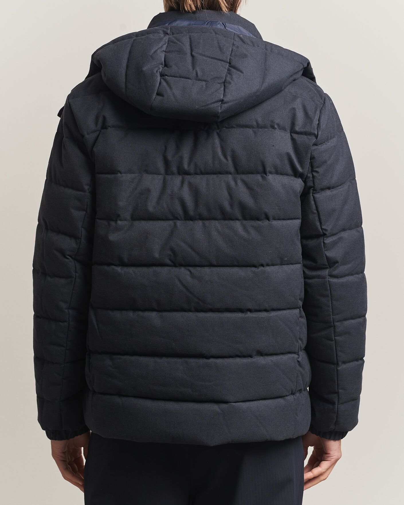 Heren | Jassen | Save The Duck | Constantin Padded Flannel Jacket Navy Blue Melange
